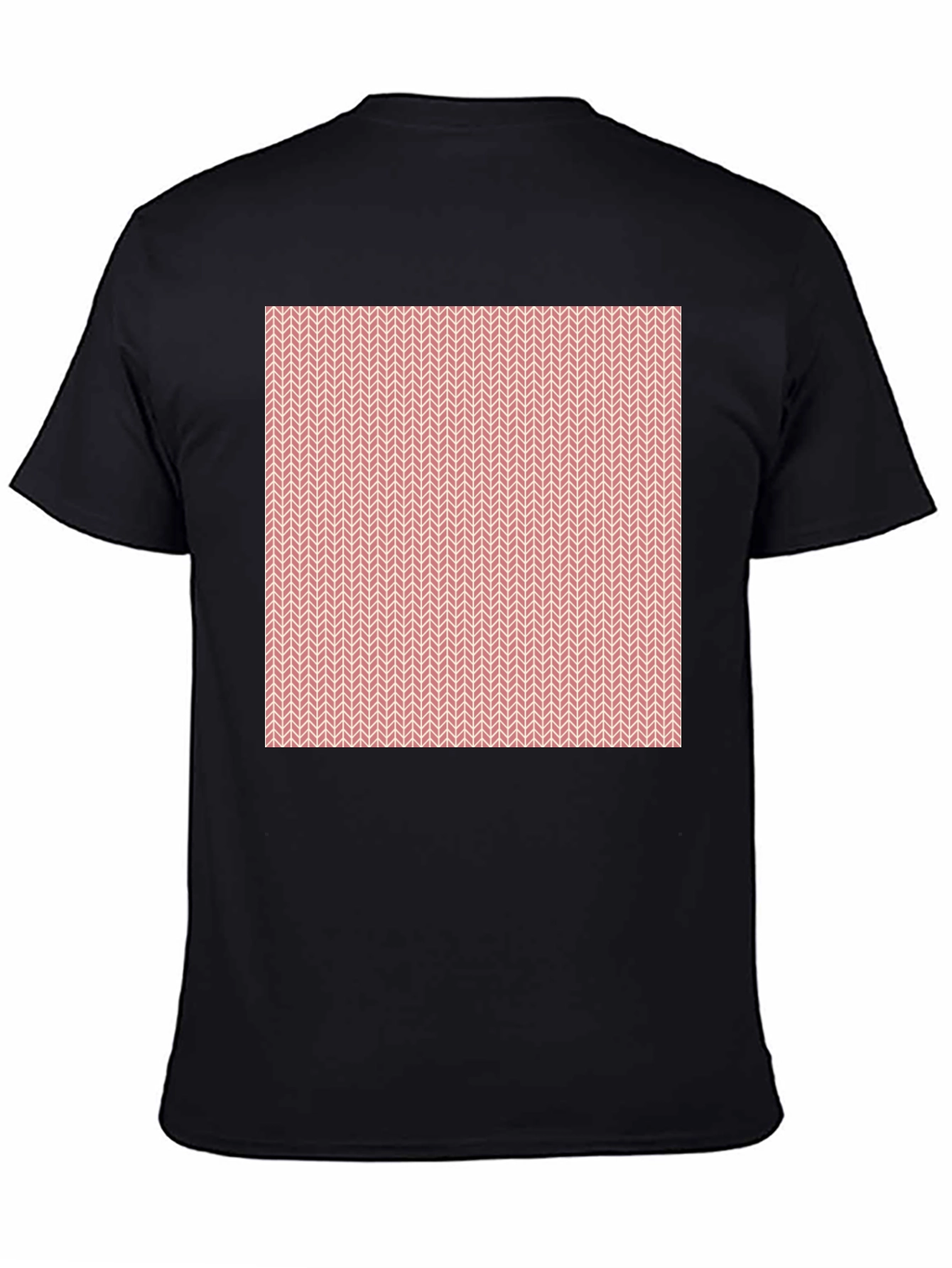Black Geometric Knit Pattern Black T-Shirt view 4