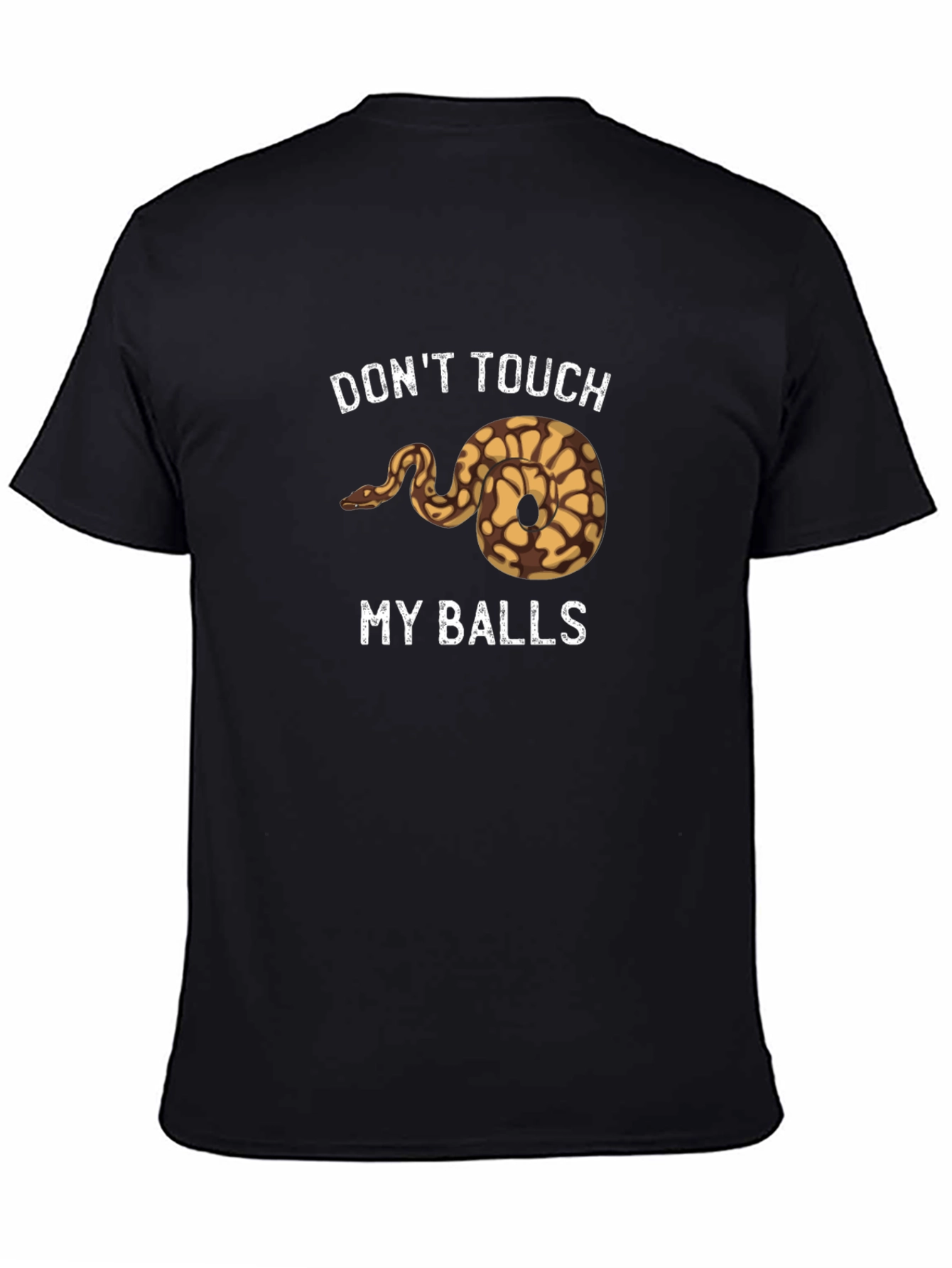 Black Don't Touch My Balls Snake Graphic T-Shirt view 4