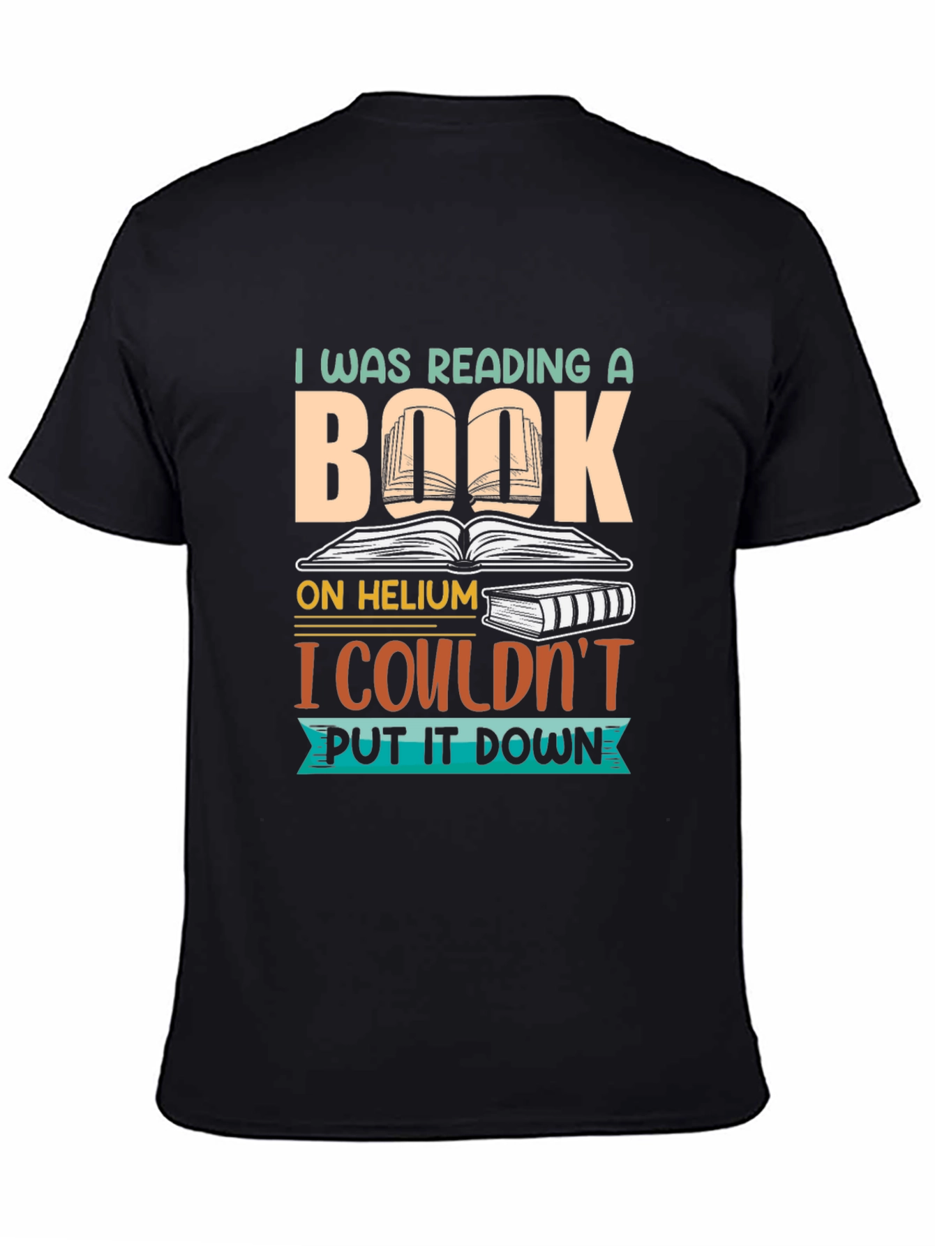 Black Funny Book Lover T-Shirt - Couldn't Put It Down! view 4