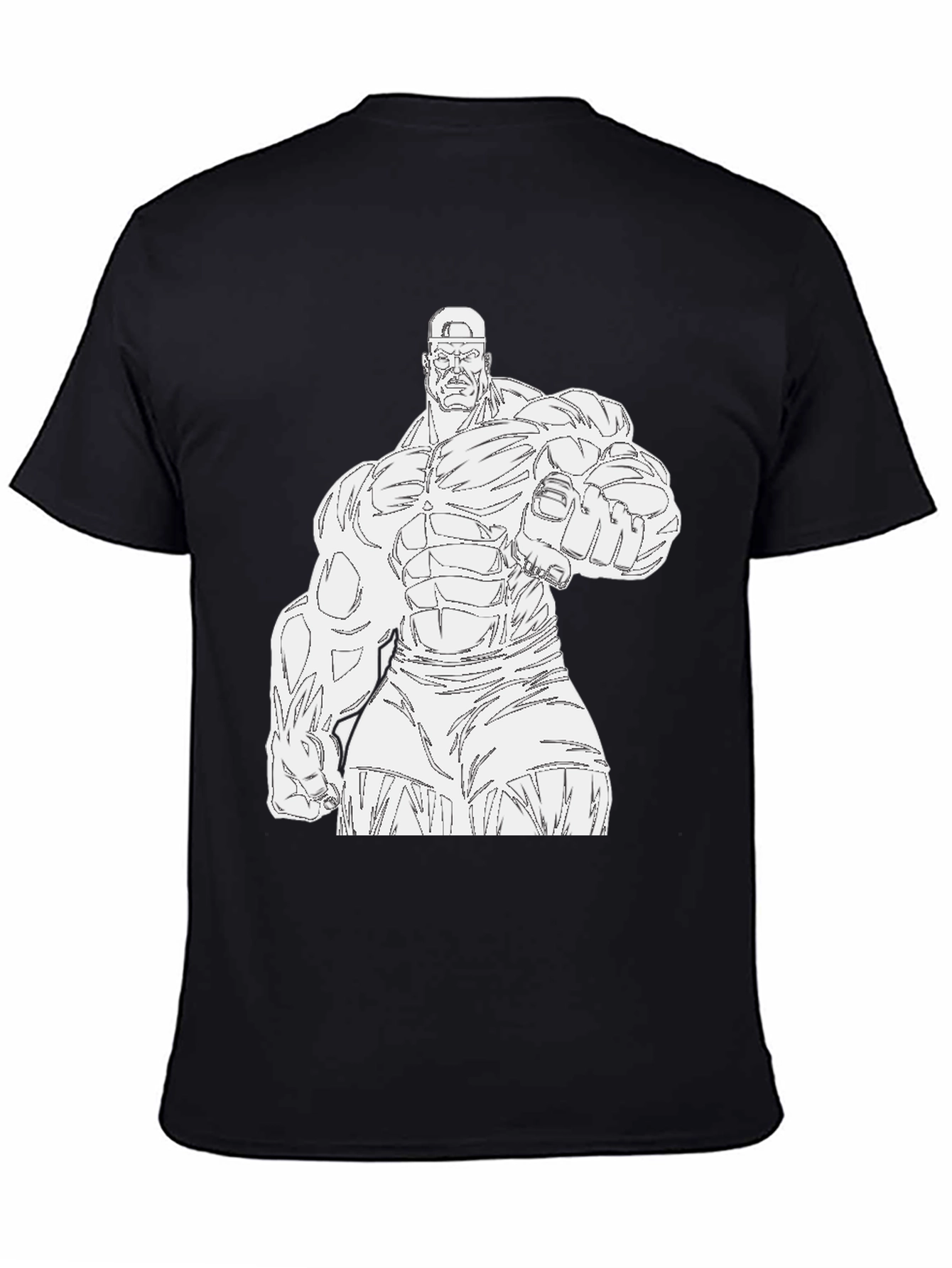 Black Hulk Graphic Tee - Black Cotton T-Shirt view 4