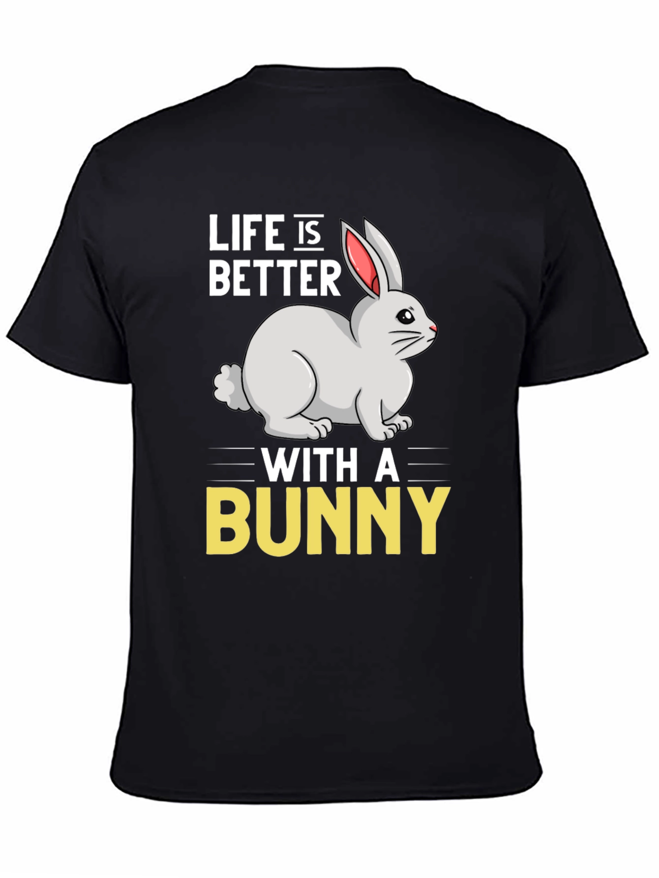 Black Life is Better with a Bunny Graphic T-Shirt view 4