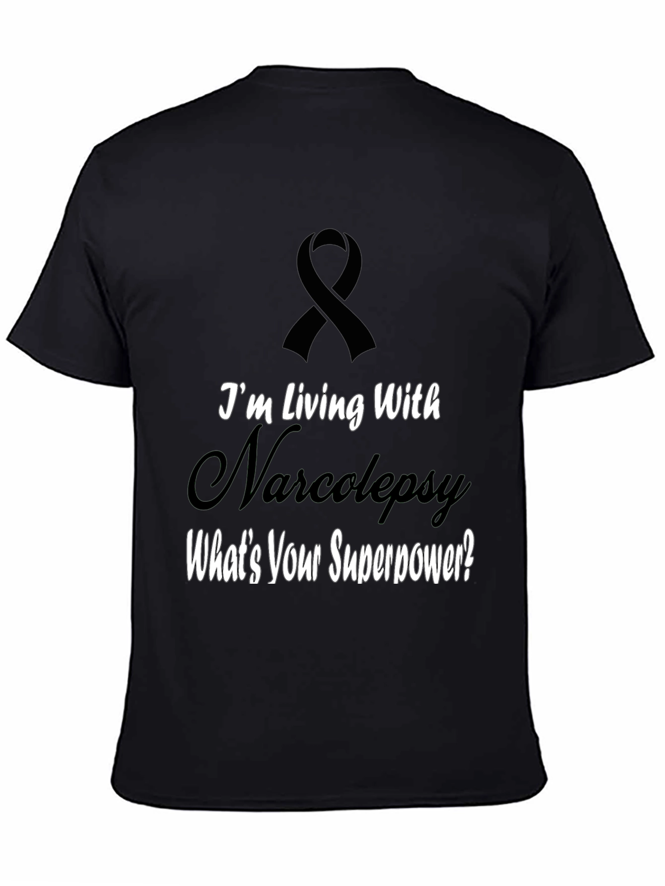 Black Narcolepsy Awareness T-Shirt - What's Your Superpower? view 4