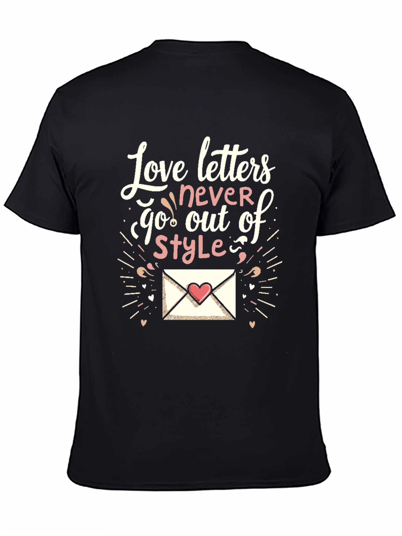Black Love Letters T-Shirt - Never Out of Style view 4