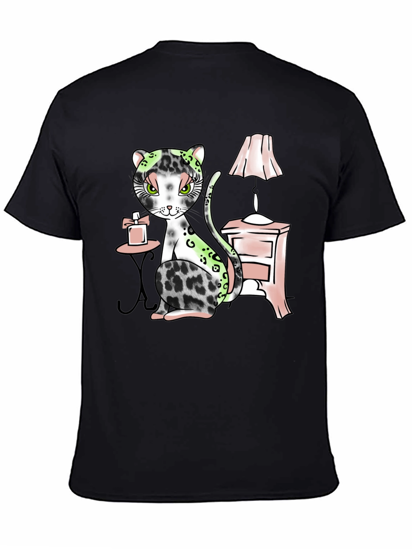 Black Elegant Cat Graphic T-Shirt - Stylish and Unique Design view 4