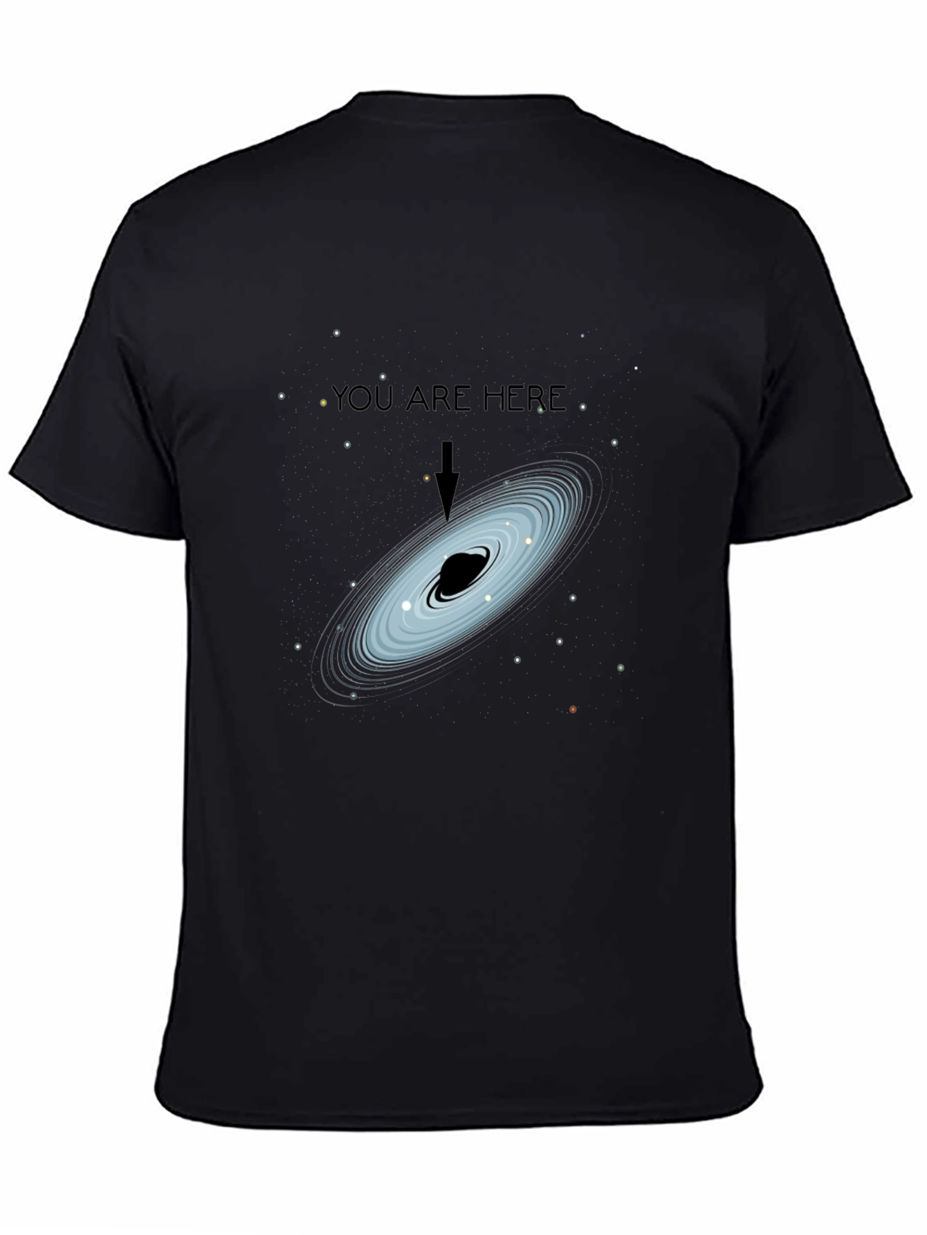 Black Cosmic You Are Here Black T-Shirt view 4