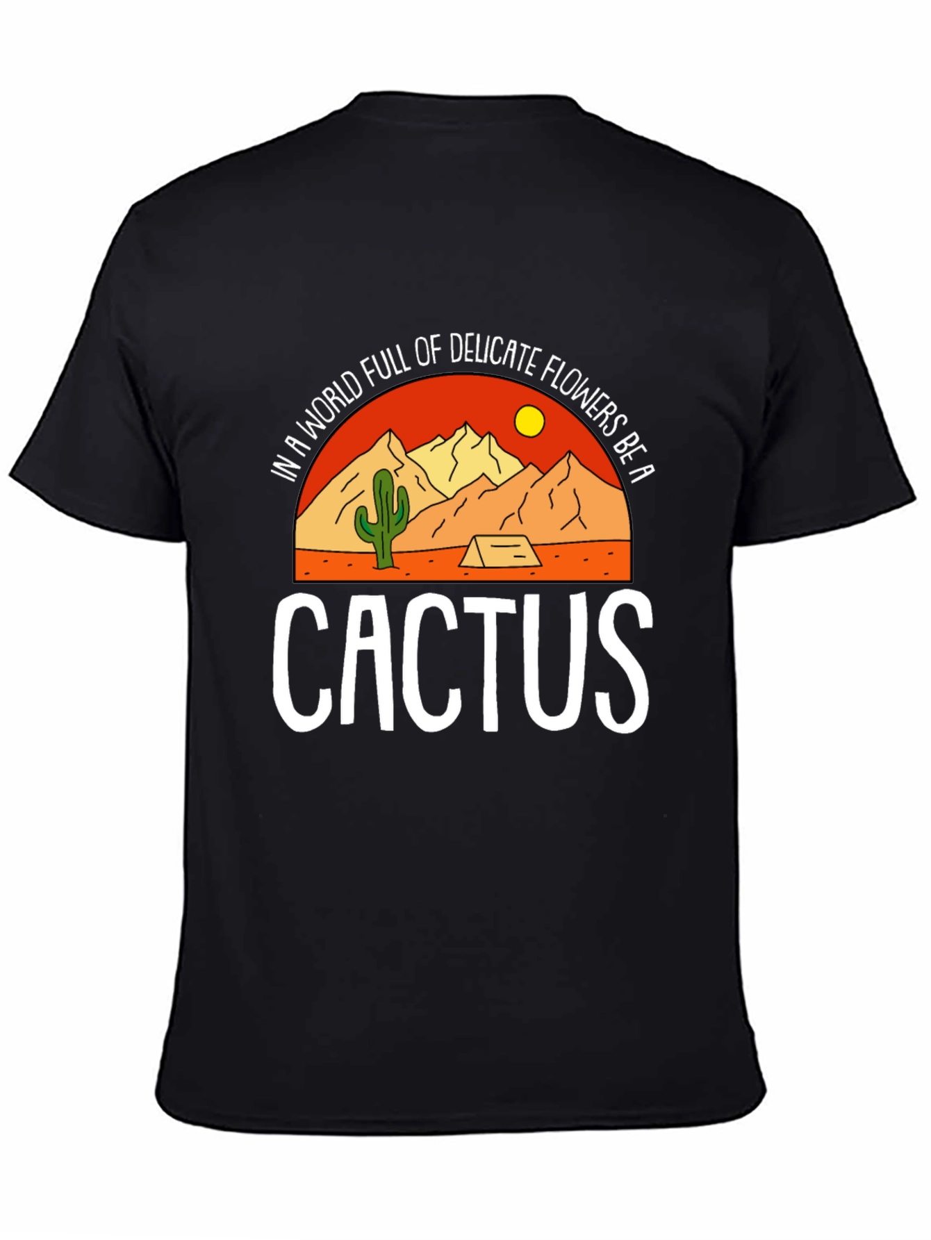 Black Be a Cactus Graphic Tee - Desert Lover's Shirt view 4