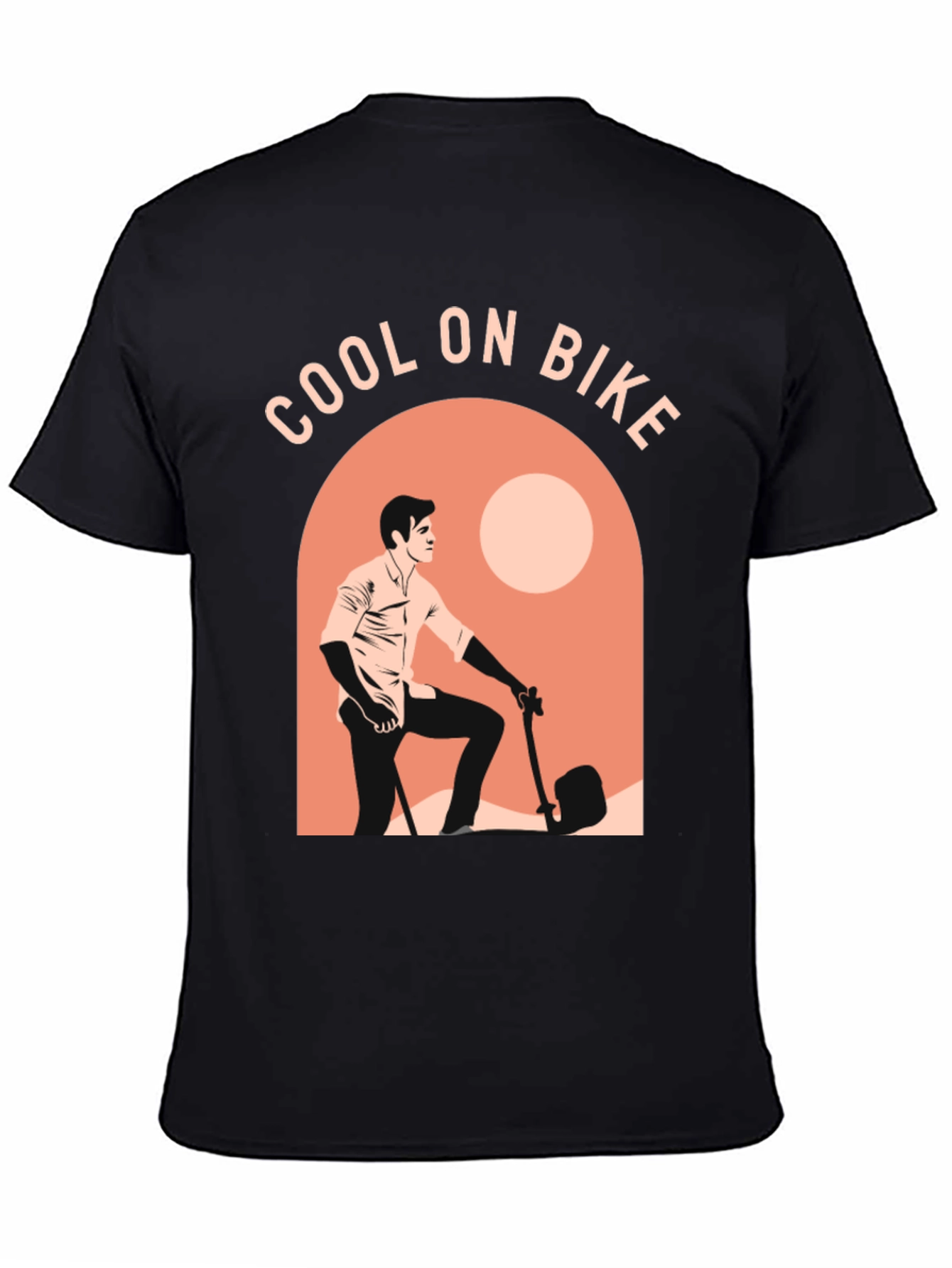 Black Cool on Bike Graphic T-Shirt - Casual Comfort view 4