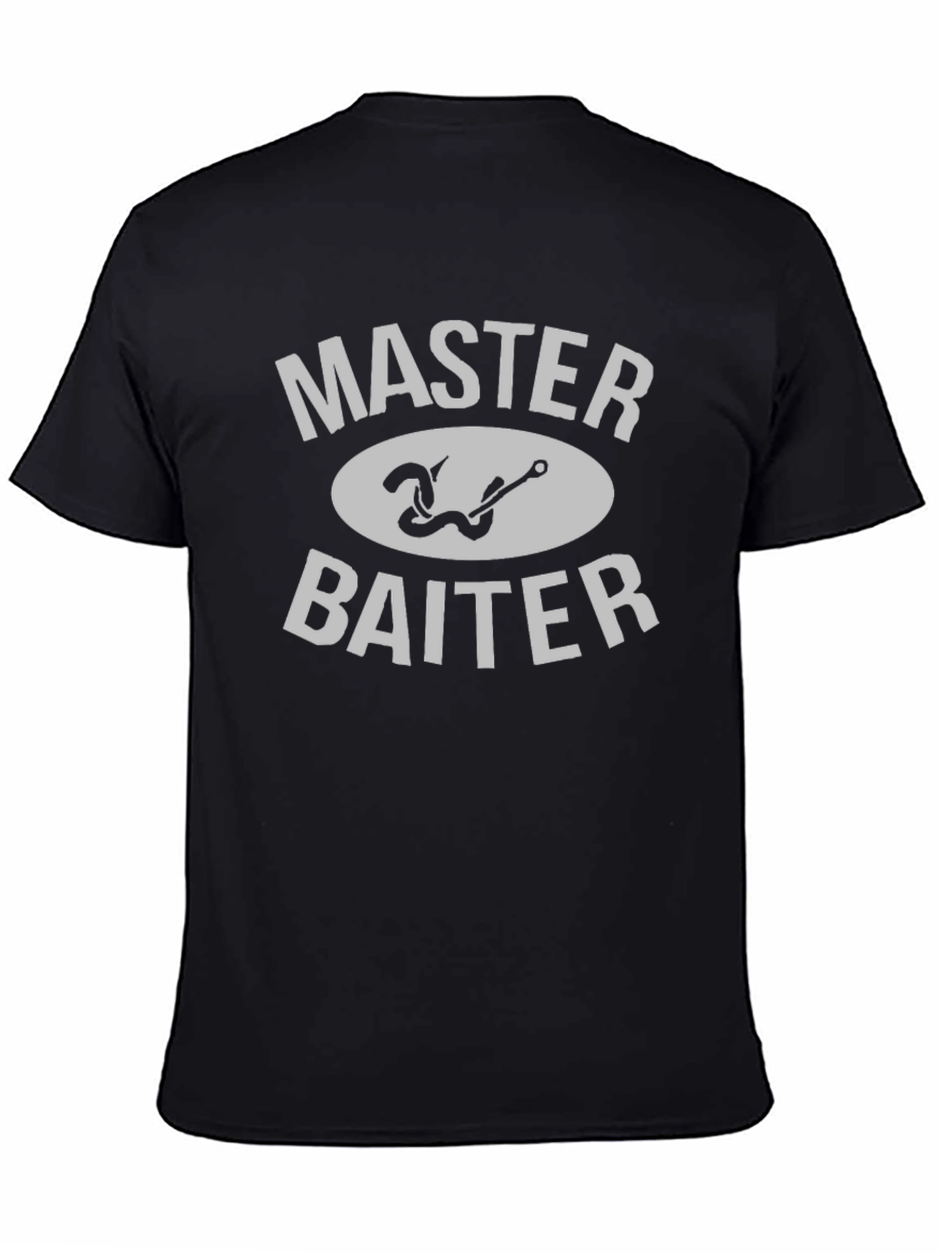 Black Master Baiter Fishing Humor Graphic T-Shirt view 4