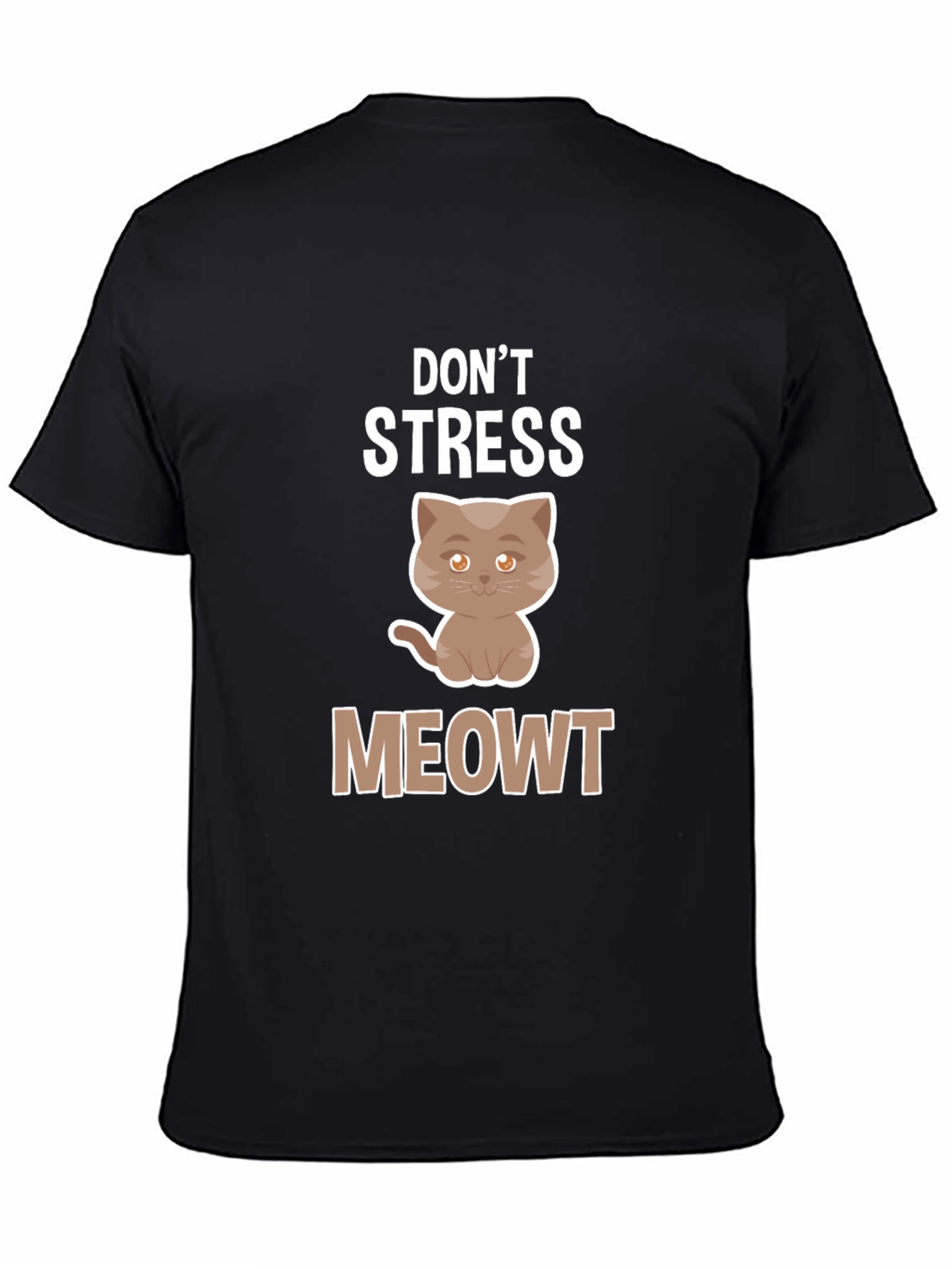 Black Don't Stress Meowt T-Shirt view 4