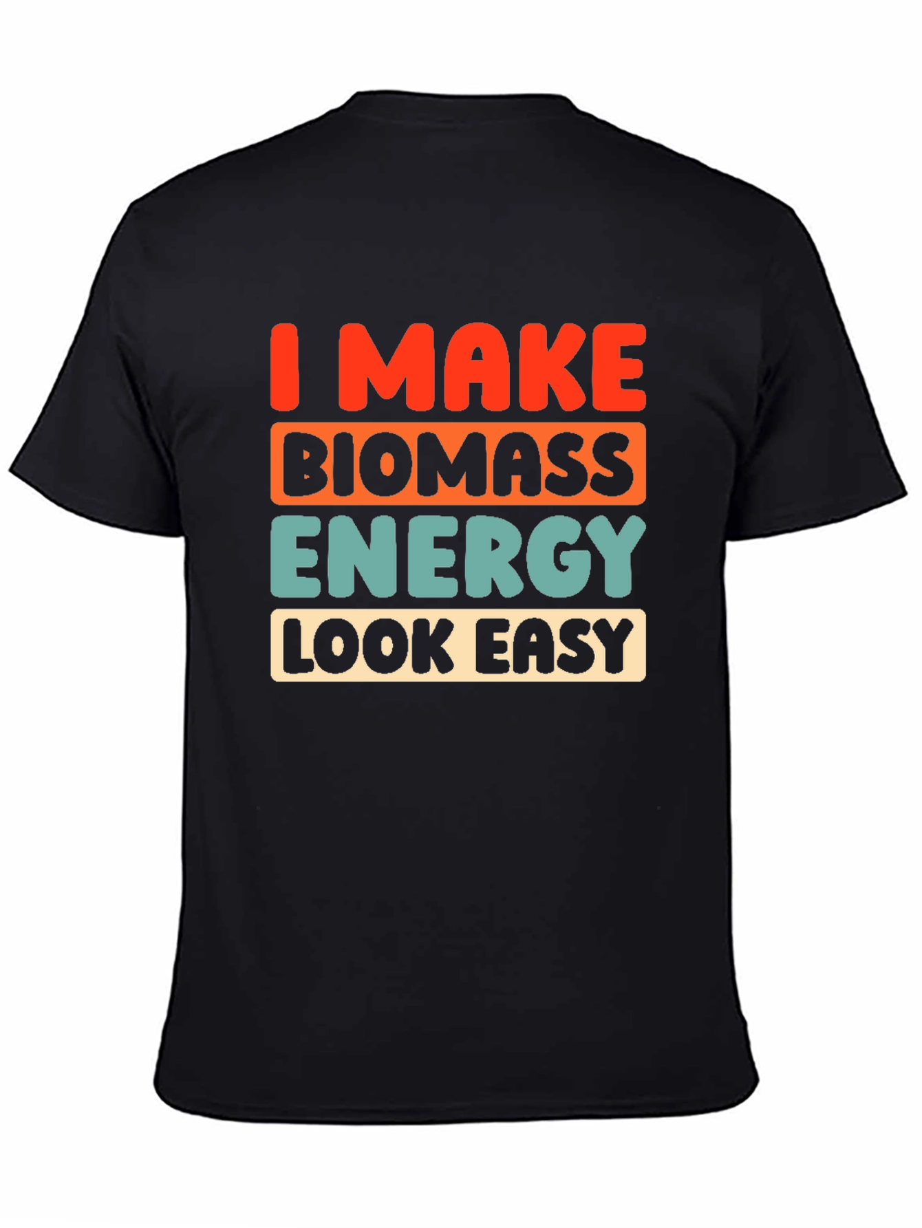 Black Biomass Energy T-Shirt - Funny Environmental Tee view 4