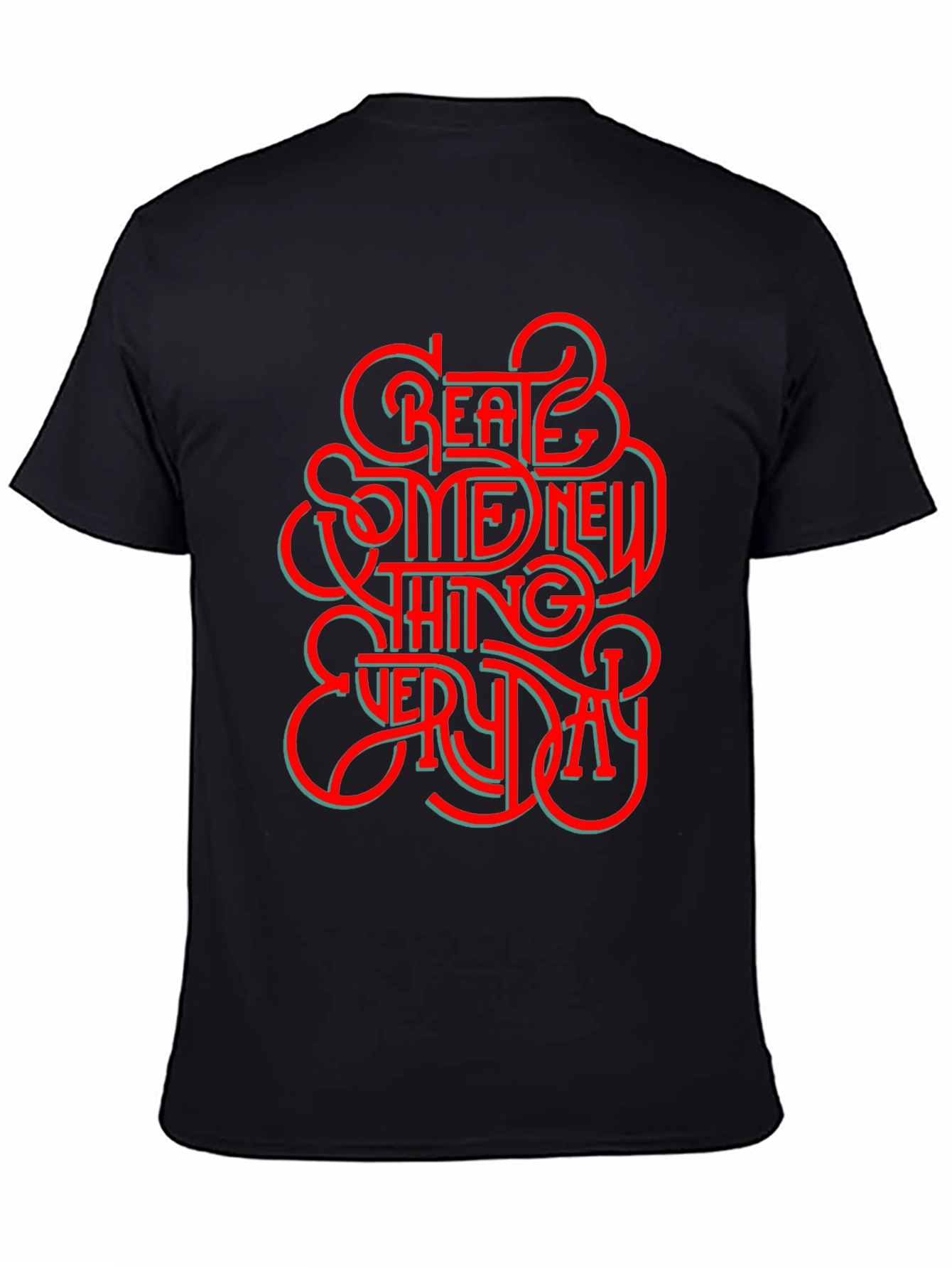 Black Create Something New Everyday Graphic T-Shirt view 4