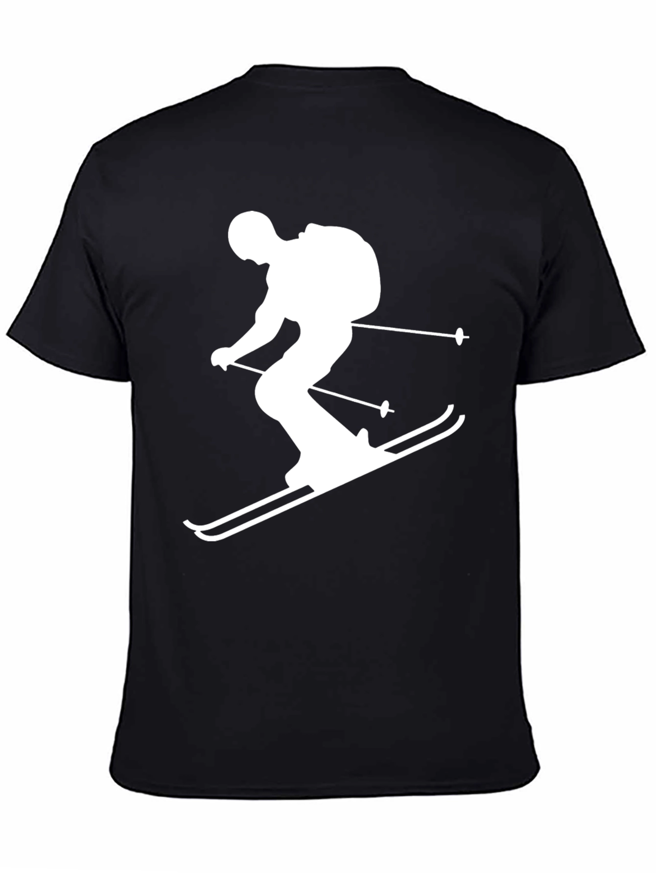 Black Skier Graphic Tee - Black Cotton Blend view 4