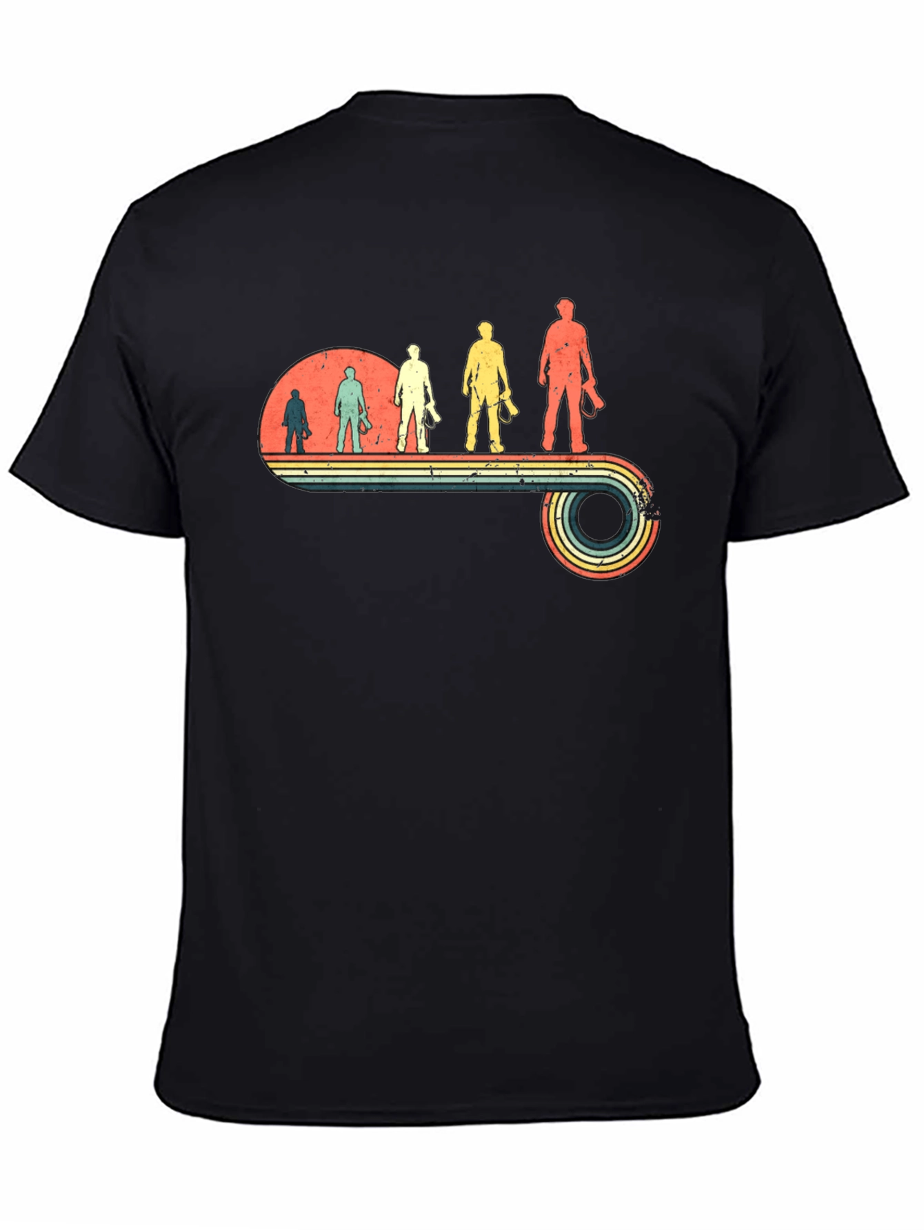 Black Photographer Evolution Retro T-Shirt view 4