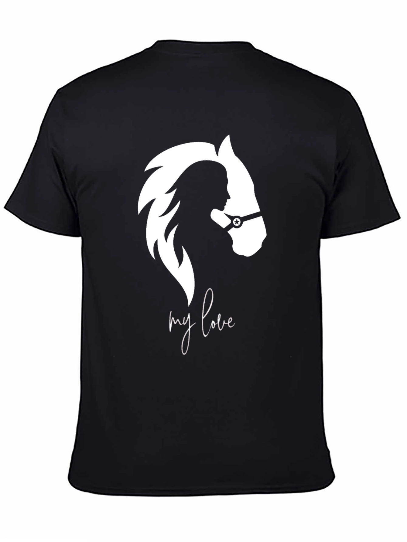 Black My Love Black Graphic Tee - Horse & Rider Design view 4