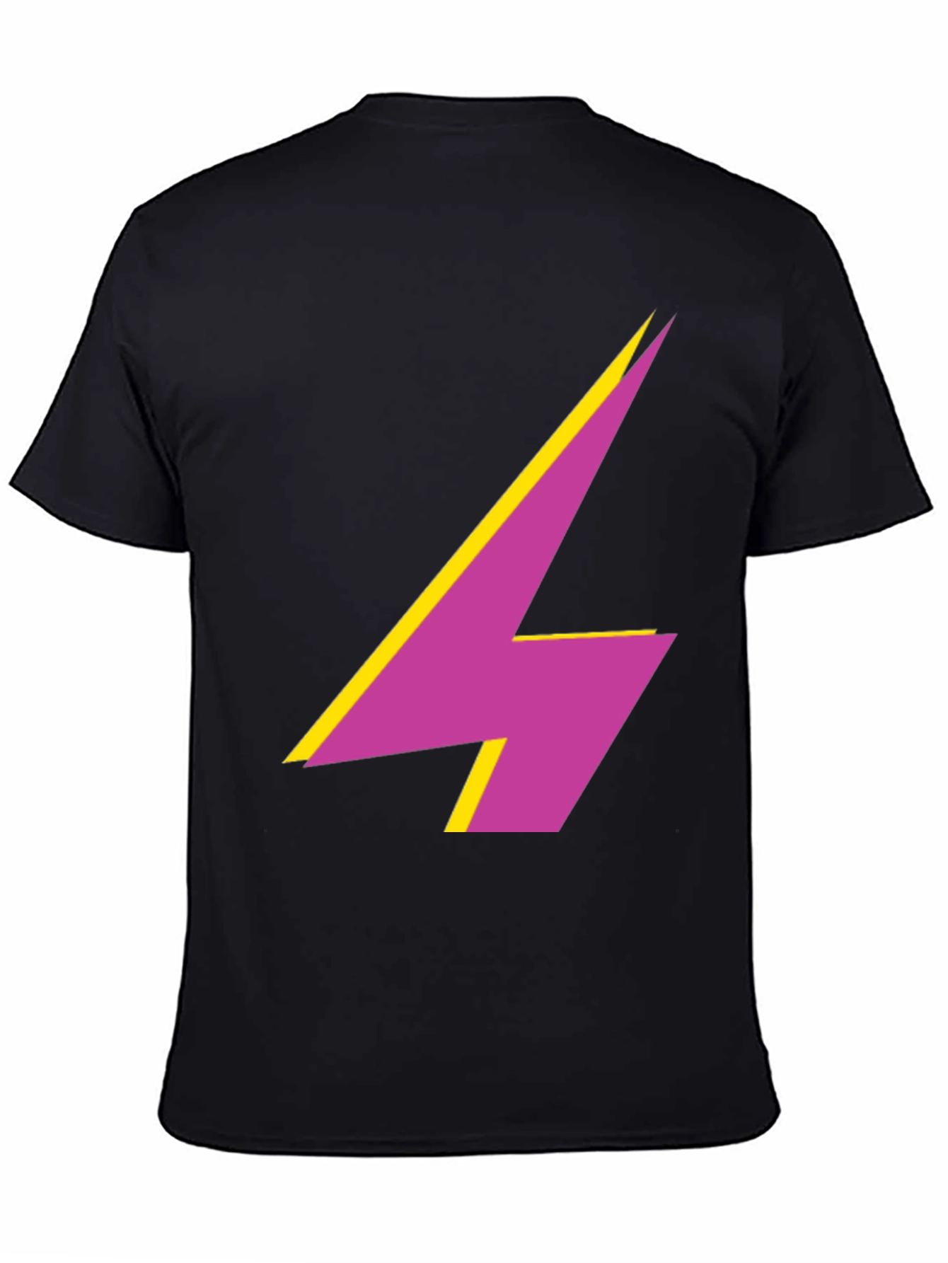 Black Bold Lightning Bolt Graphic Tee - Modern Style view 4