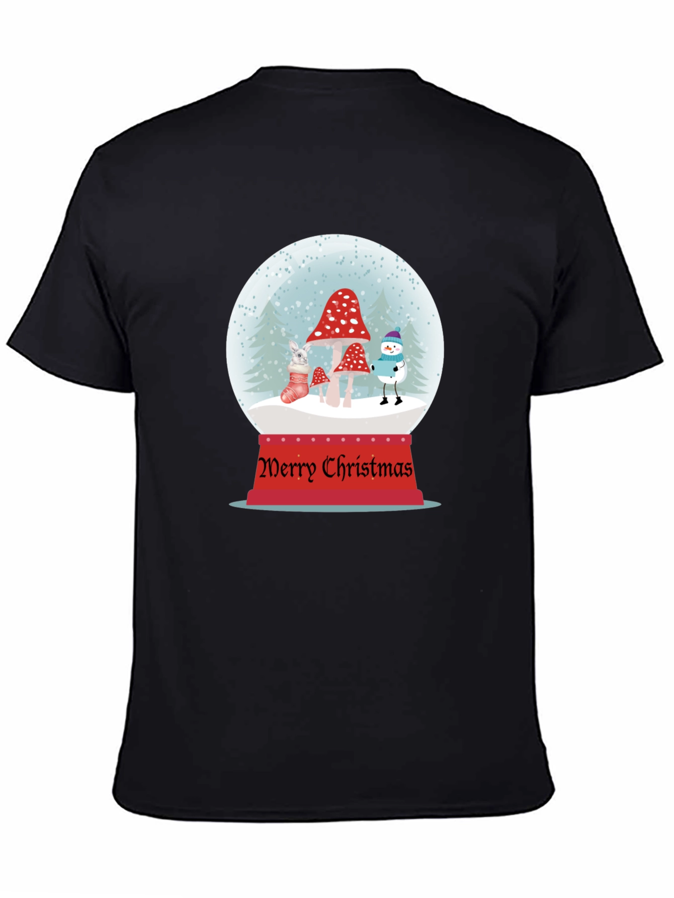 Black Christmas Snow Globe Graphic T-Shirt view 4