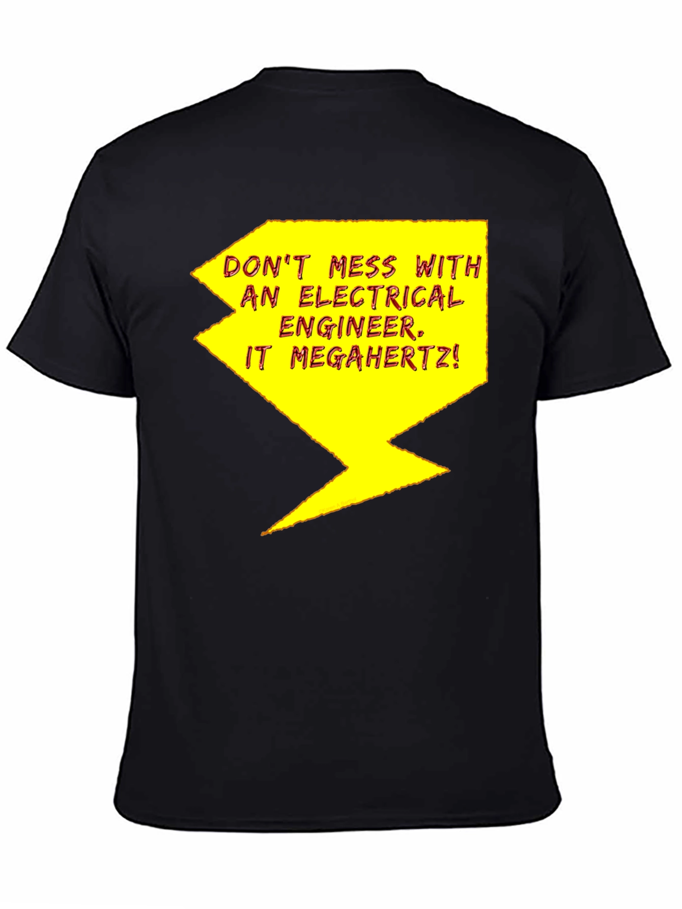 Black Electrical Engineer T-Shirt - Funny Warning Tee view 4