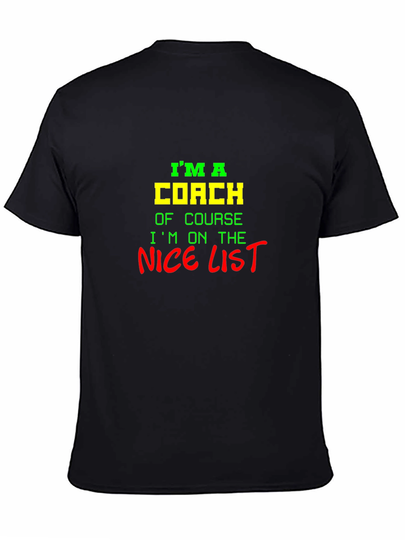 Black I'm a Coach Nice List Graphic Tee view 4