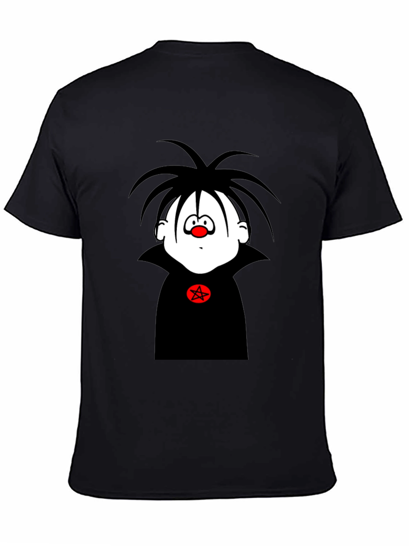 Black Cartoon Vampire T-Shirt - Men's Black Graphic Tee view 4