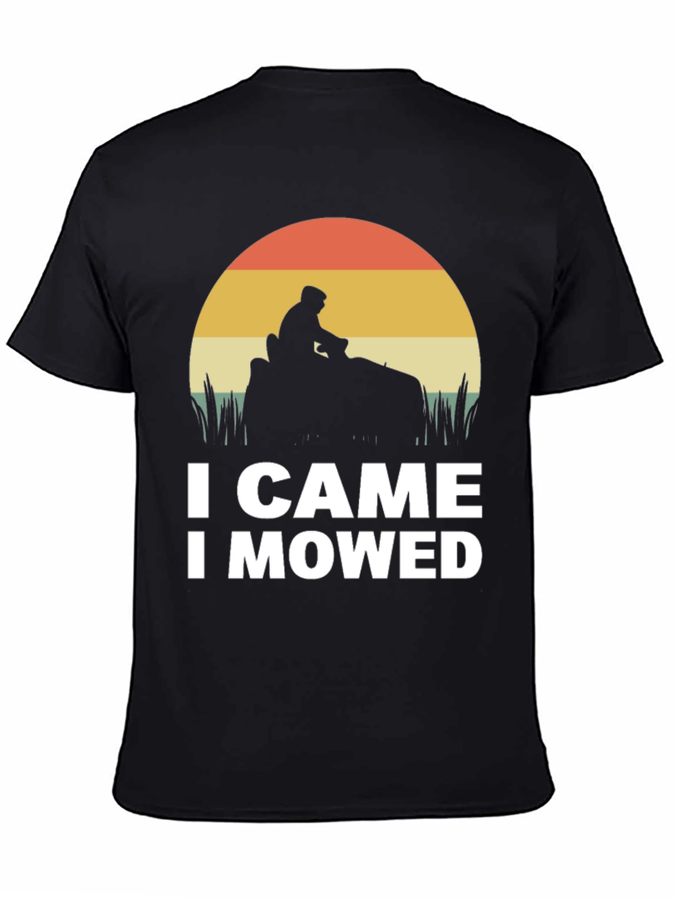 Black I Came I Mowed T-Shirt - Funny Lawn Mowing Tee view 4