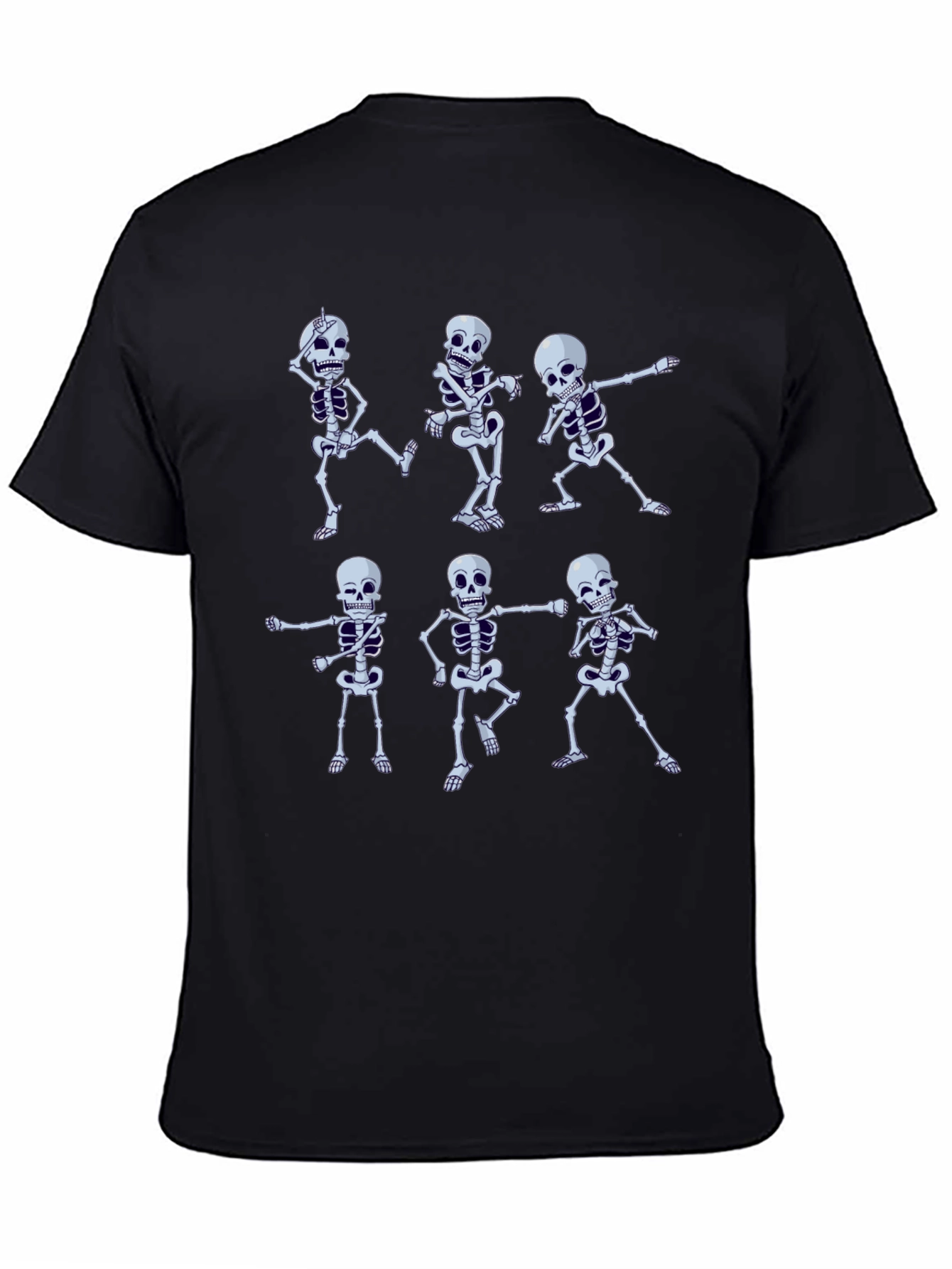 Black Dancing Skeleton T-Shirt - Halloween Graphic Tee view 4
