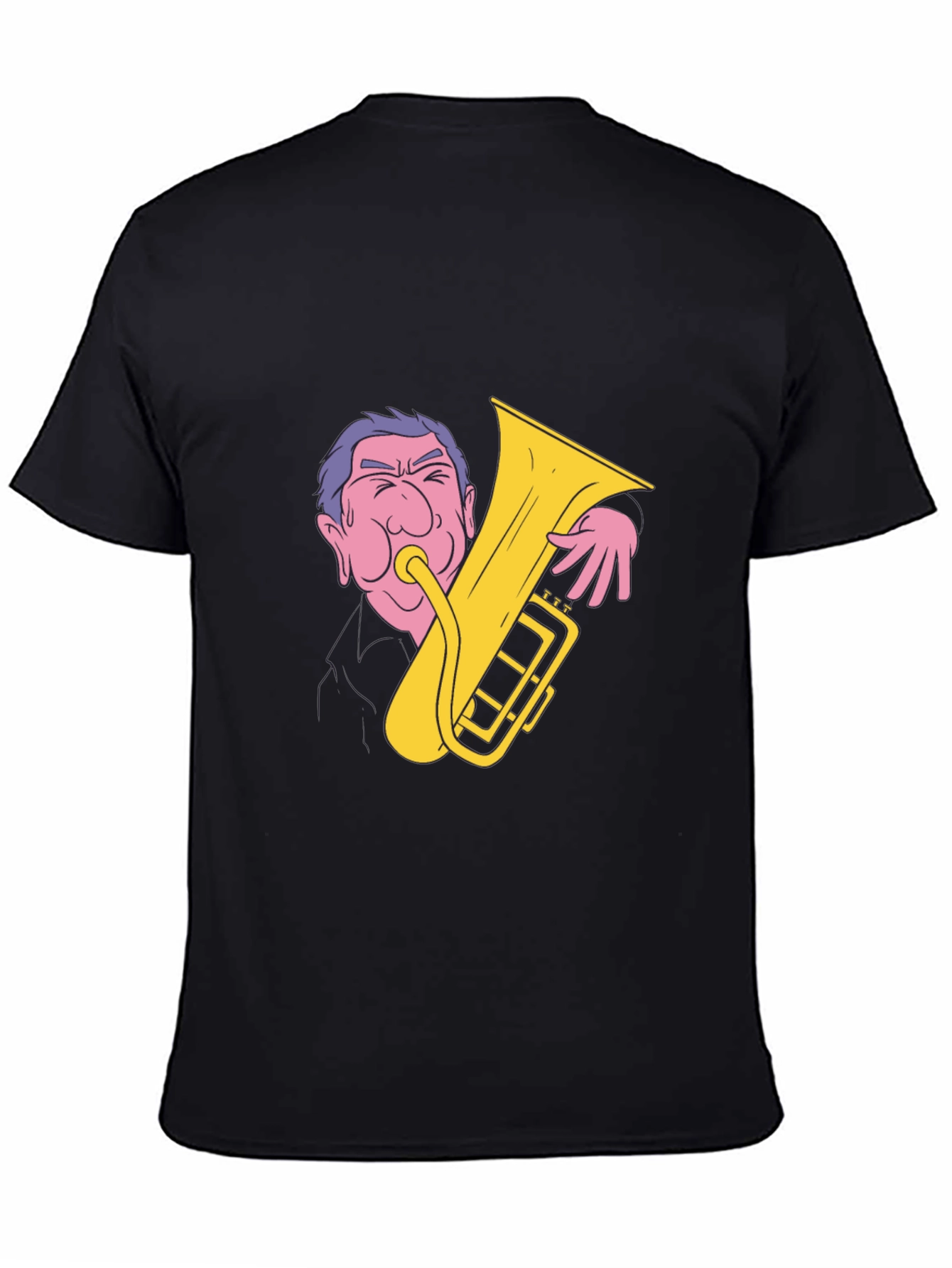 Black Man Playing Tuba Graphic T-Shirt view 4