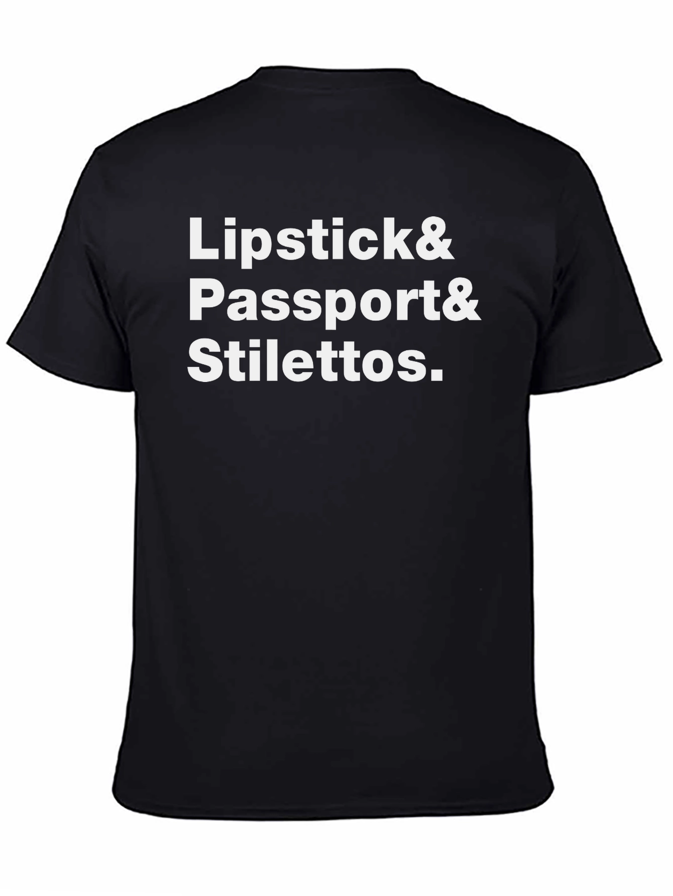 Black Lipstick & Passport & Stilettos Graphic Tee view 4