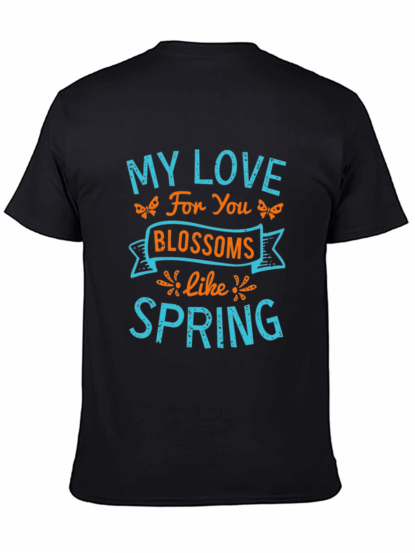 Black My Love Blossoms Like Spring Graphic Tee view 4
