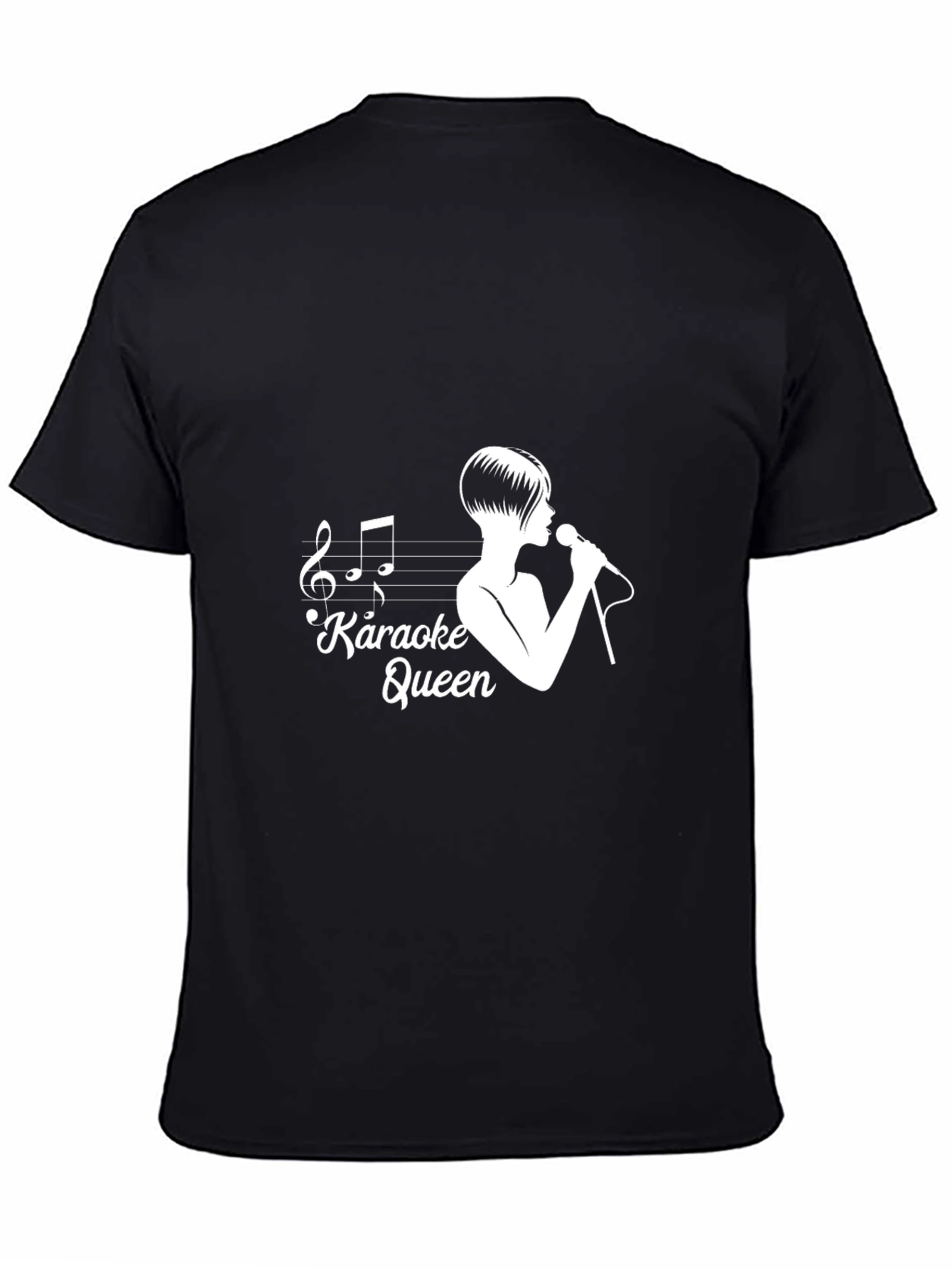 Black Karaoke Queen Graphic Tee - Music Lover T-Shirt view 4