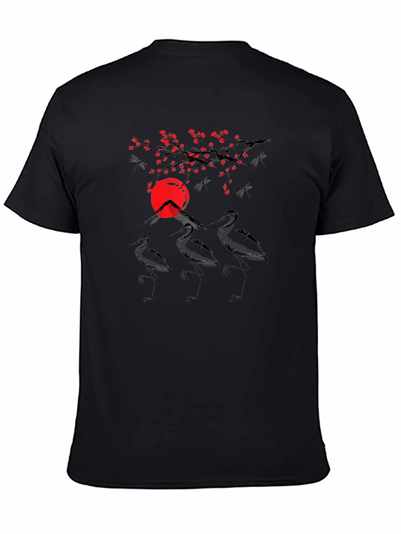 Black Crane and Sunset Graphic Tee view 4