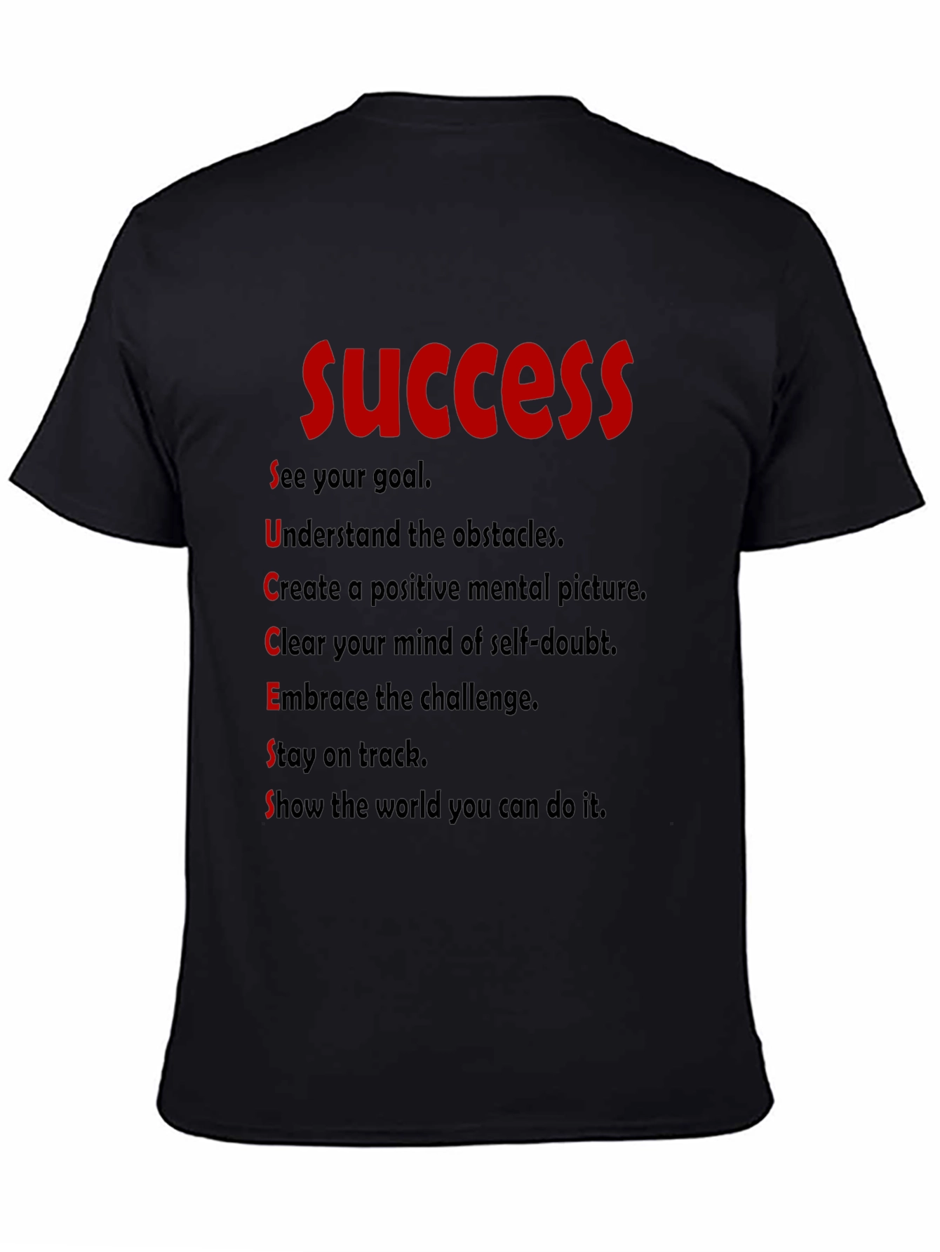Black Success Motivation T-Shirt view 4
