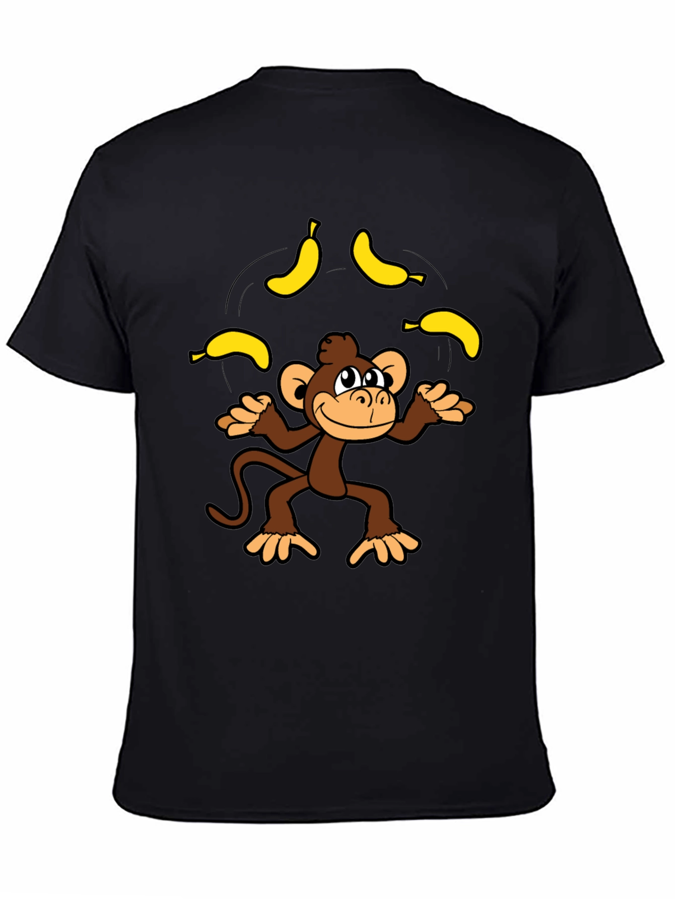 Black Monkey Juggling Bananas Graphic Tee - Black view 4