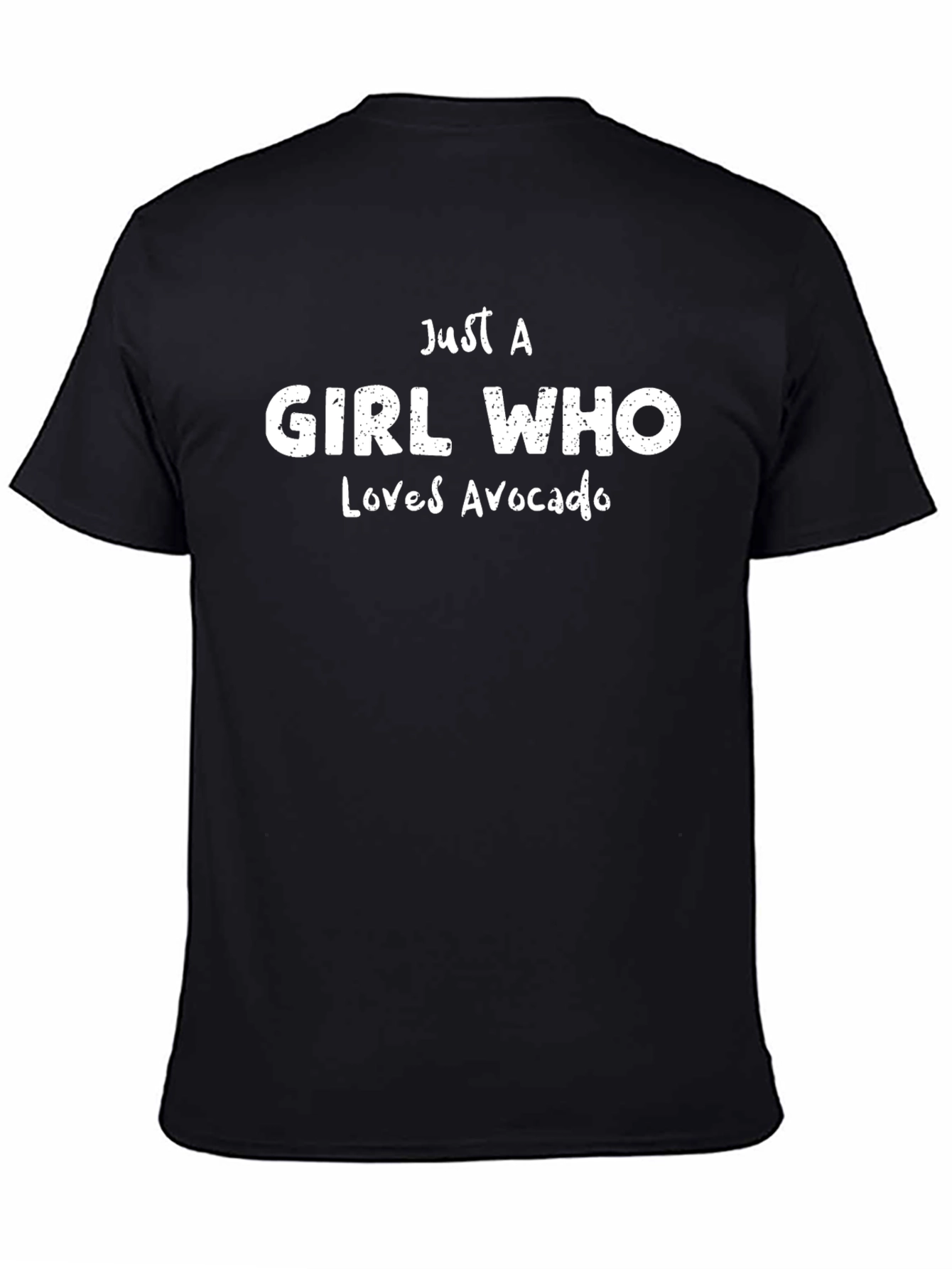 Black Just A Girl Who Loves Avocado T-Shirt view 4