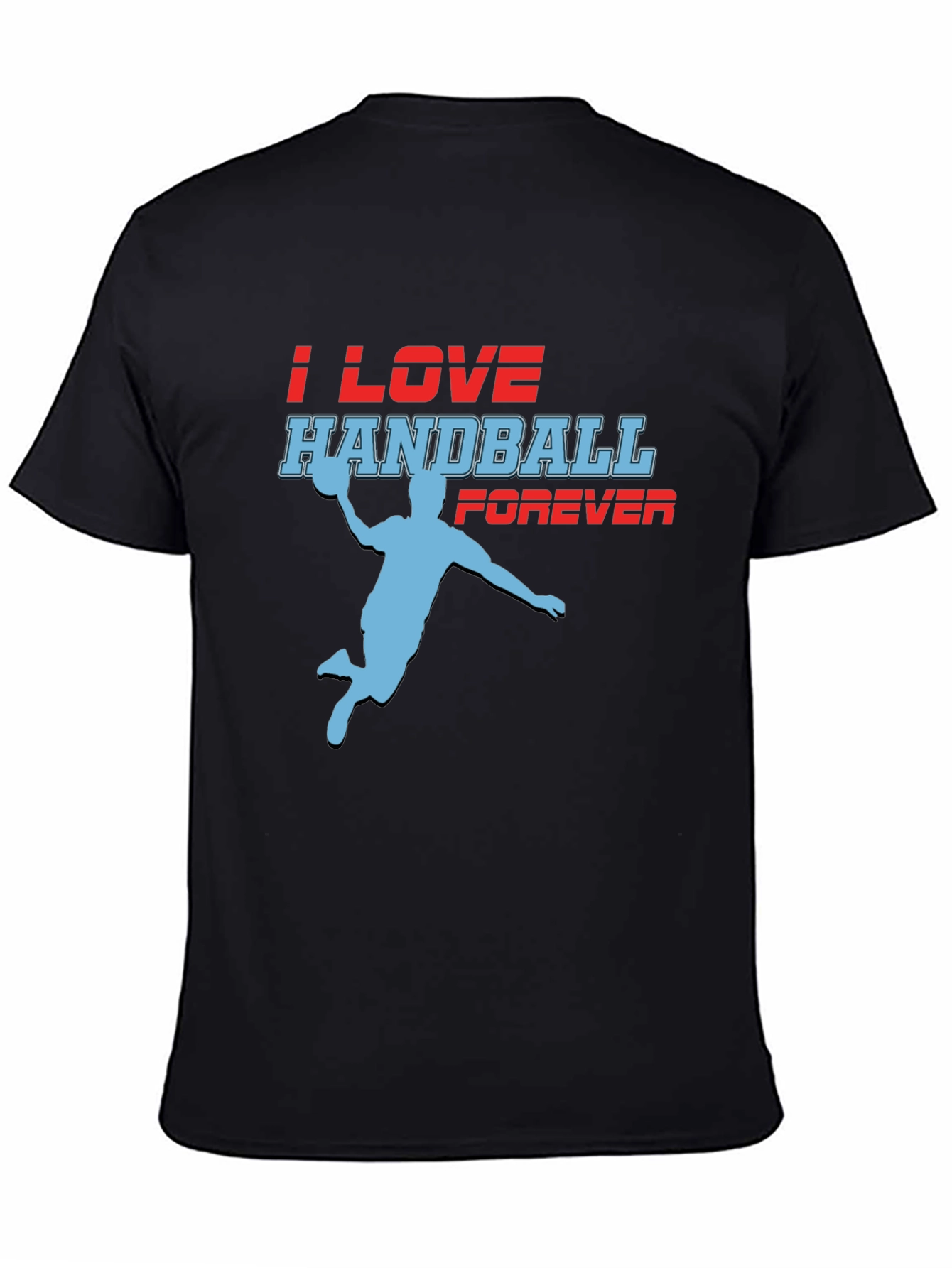 Black Handball Fan T-Shirt - I Love Handball Forever view 4