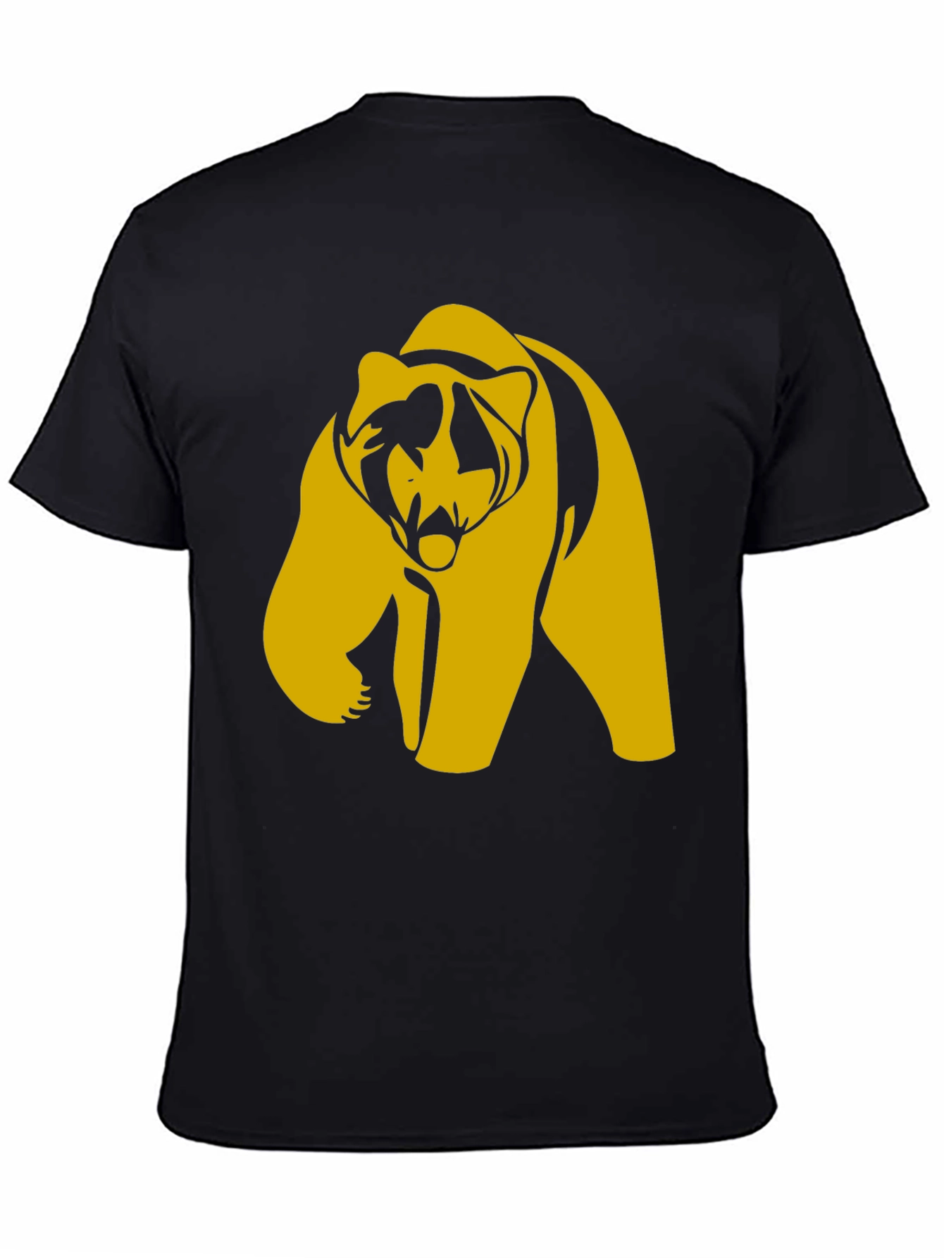 Black Bold Bear Graphic Tee - Black Cotton Blend T-Shirt view 4