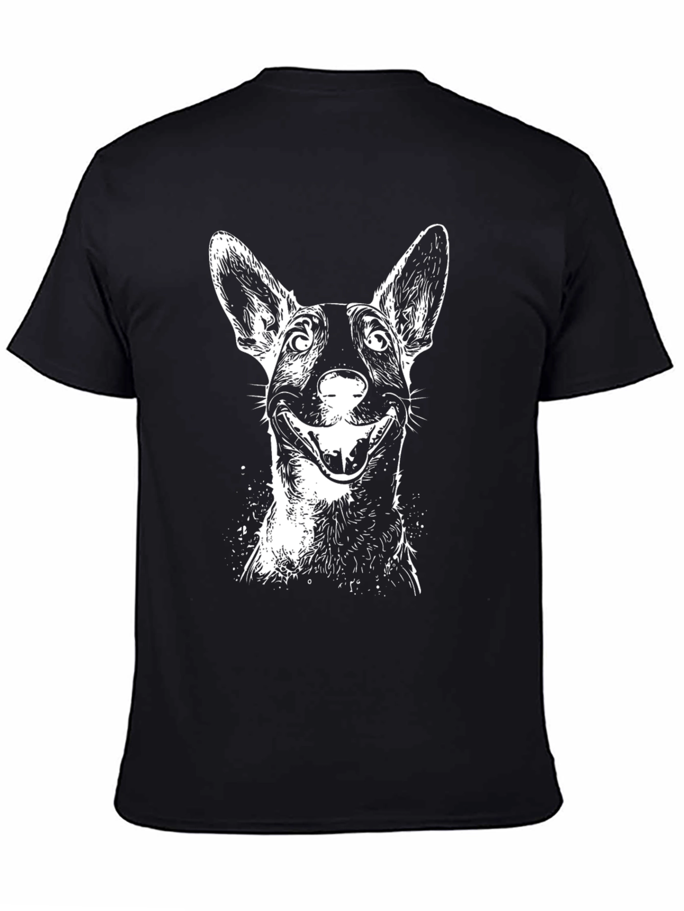 Black Dog Graphic Black T-Shirt - Unique Animal Design view 4