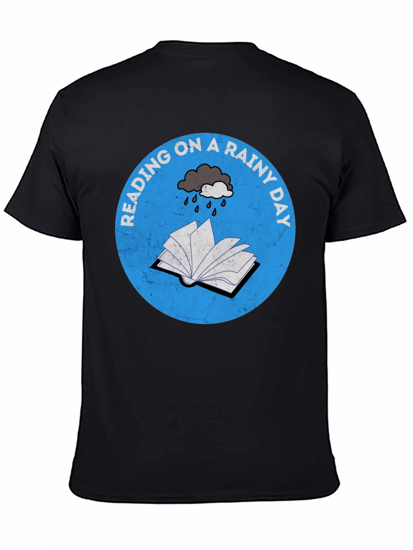 Black Rainy Day Reading T-Shirt view 4