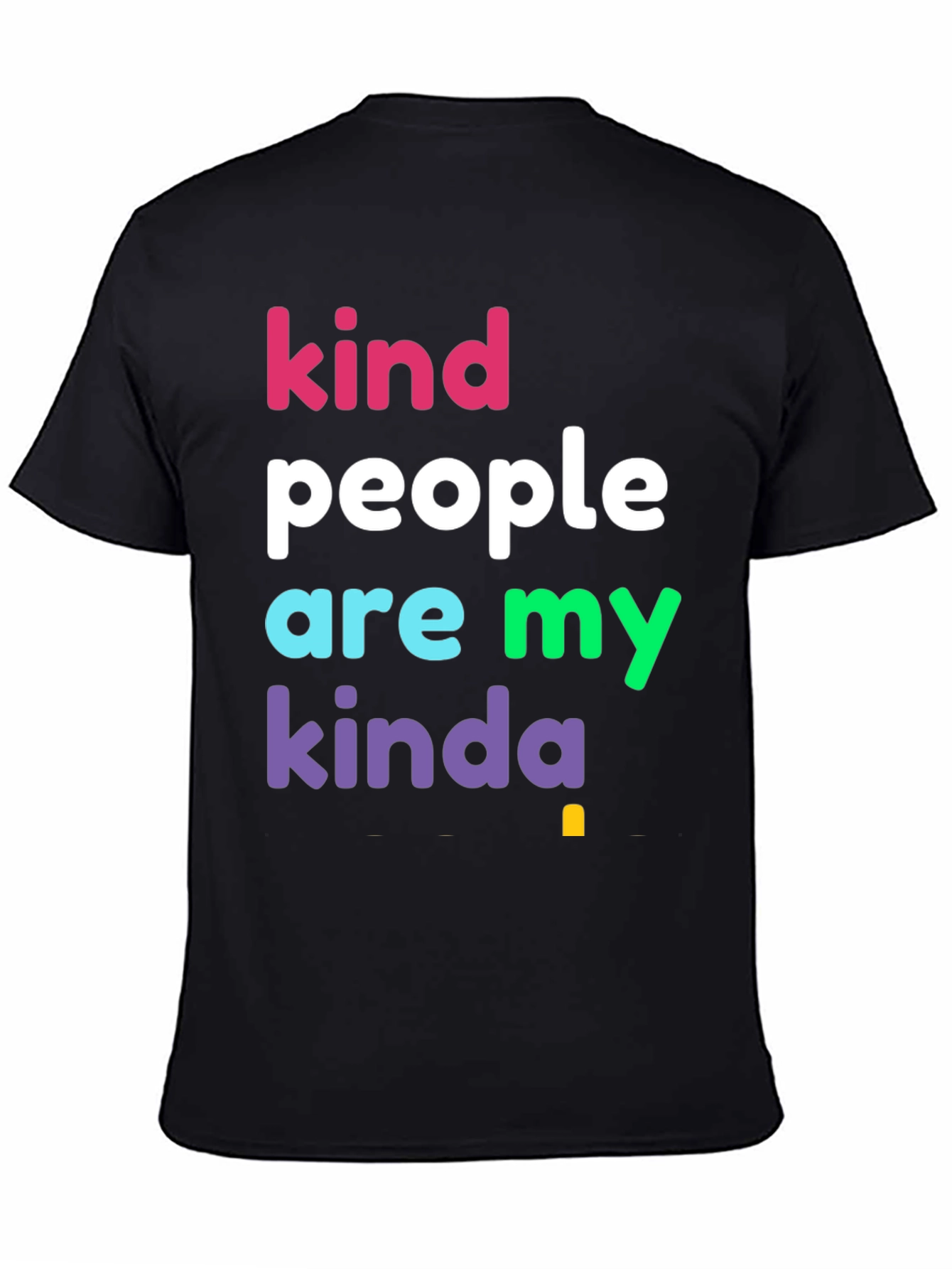 Black Kind People T-Shirt - Colorful Graphic Tee view 4