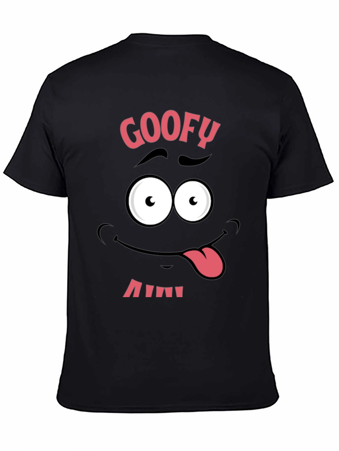 Black Funny Goofy Face Graphic Tee - Black view 4
