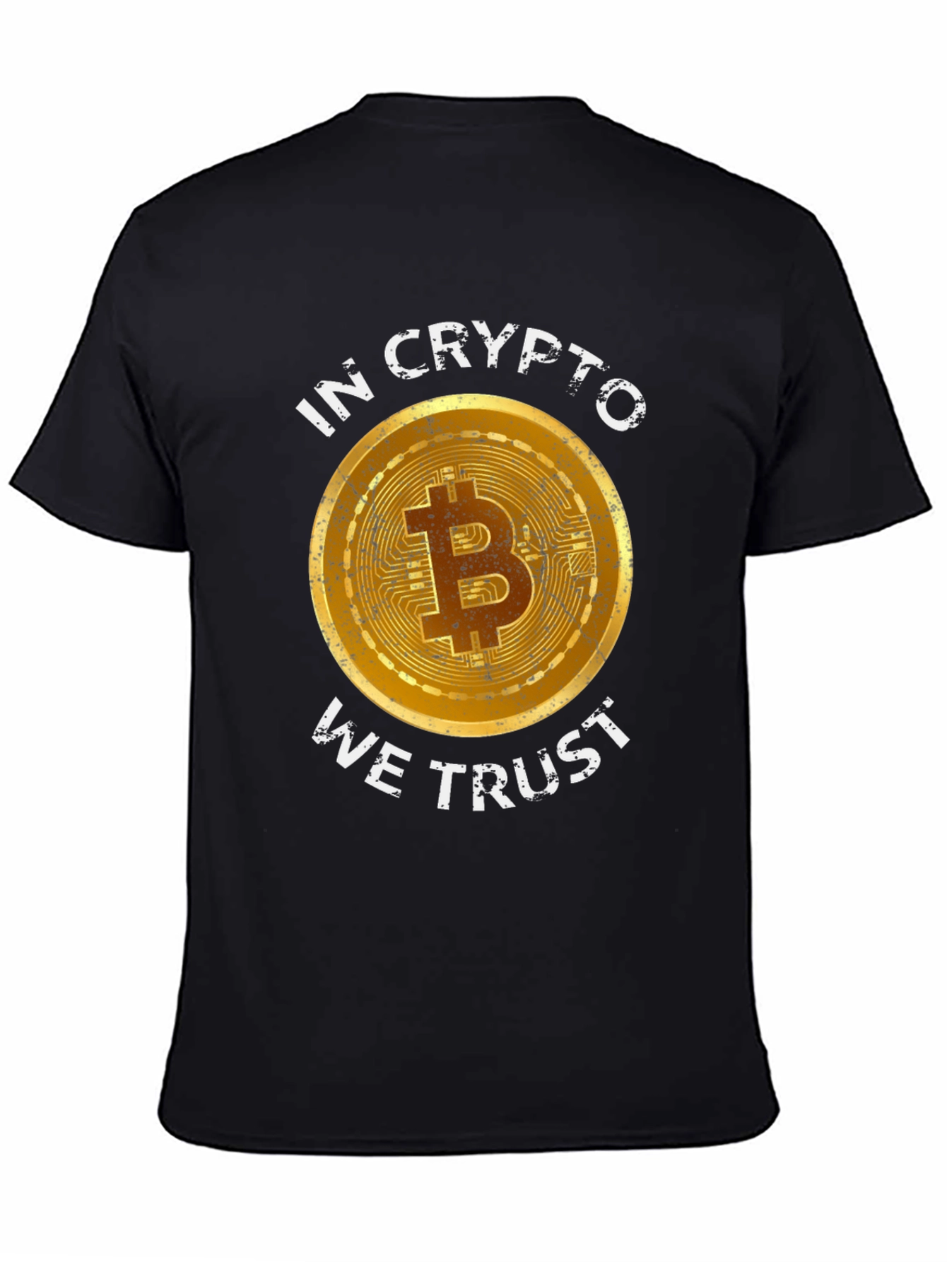 Black Crypto Enthusiast Bitcoin T-Shirt - "In Crypto We Trust" view 4
