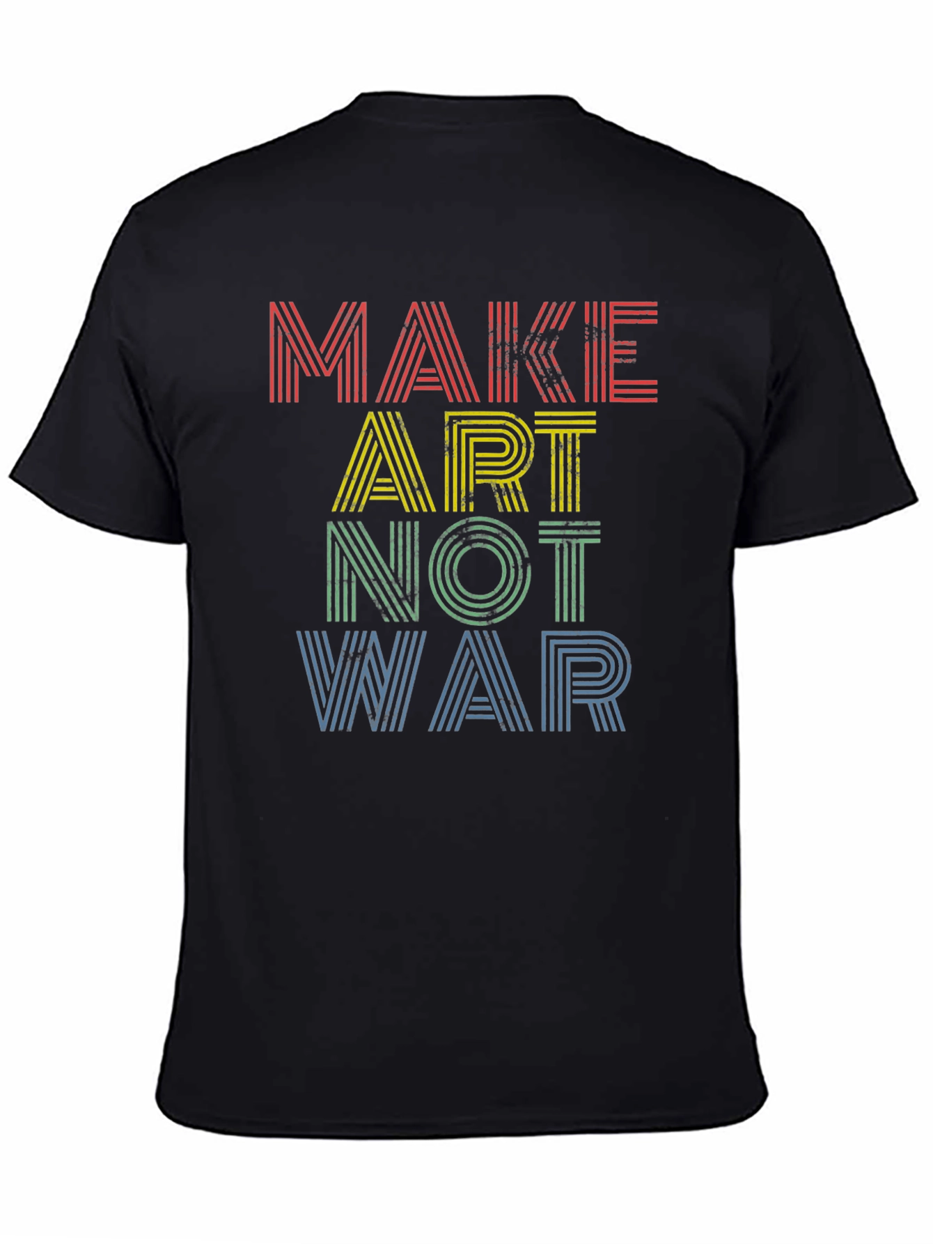 Black Make Art Not War Graphic Tee - Men's Black T-Shirt view 4