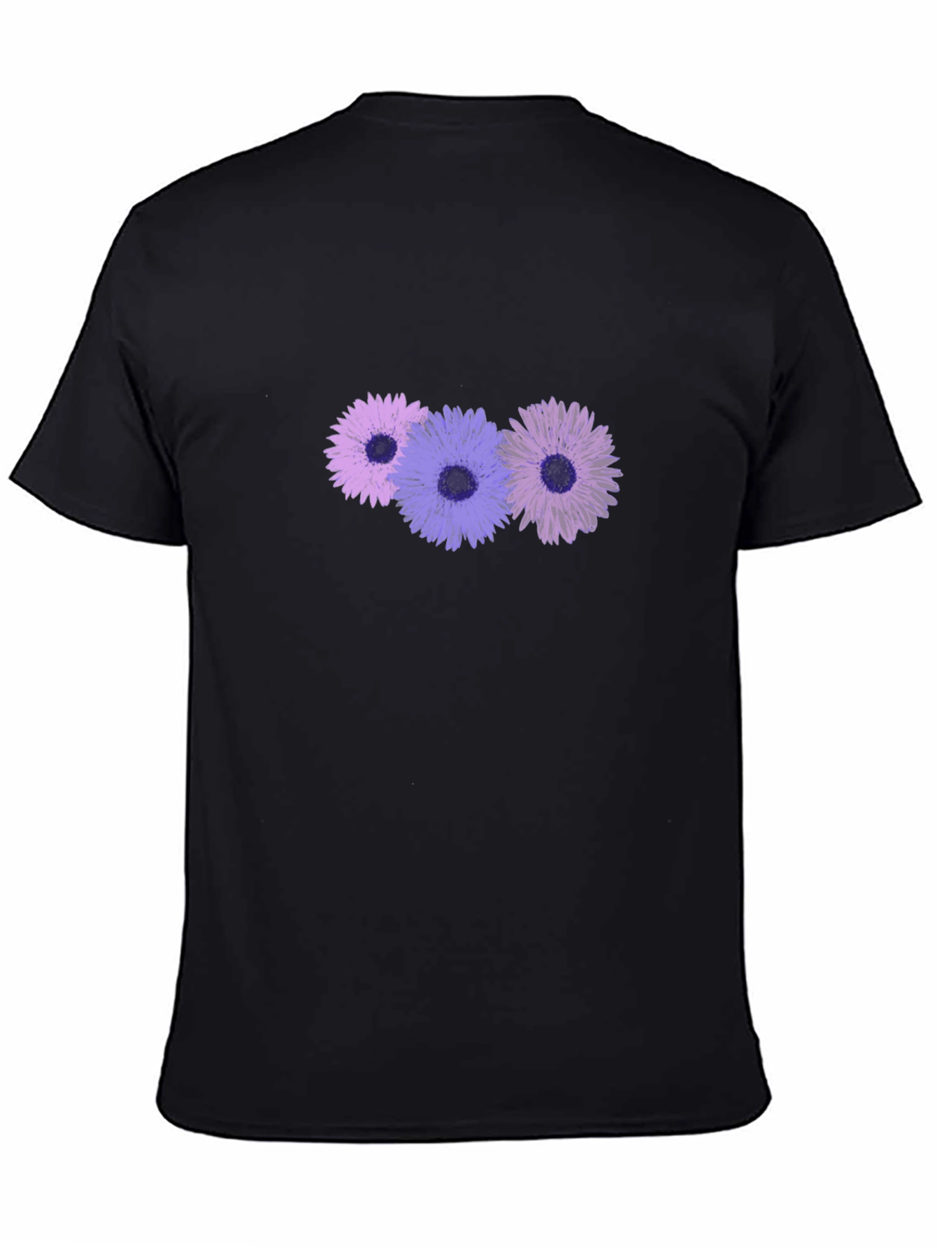 Black Floral Graphic Print Black T-Shirt view 4