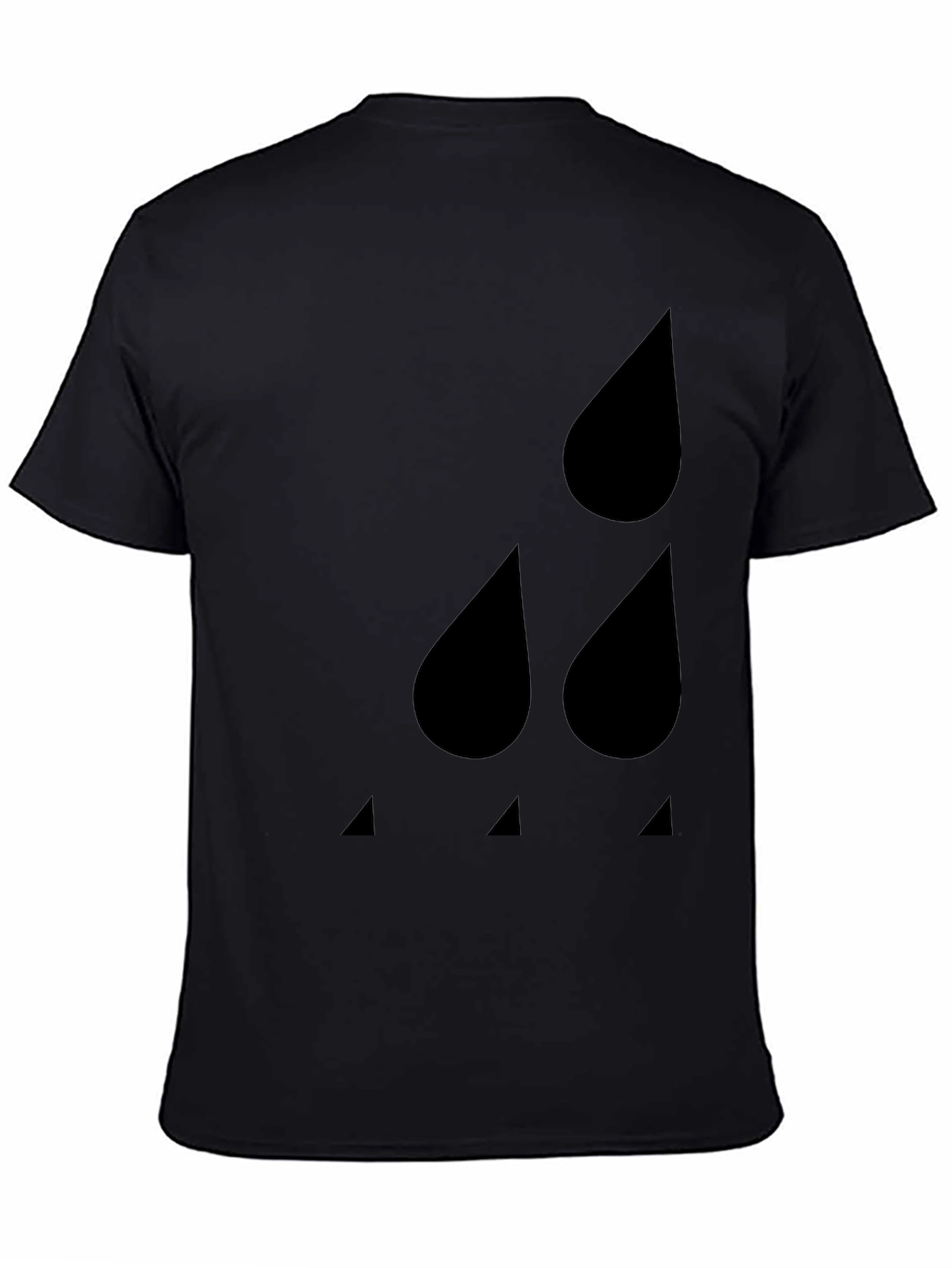 Black Modern Minimalist Raindrop T-Shirt view 4
