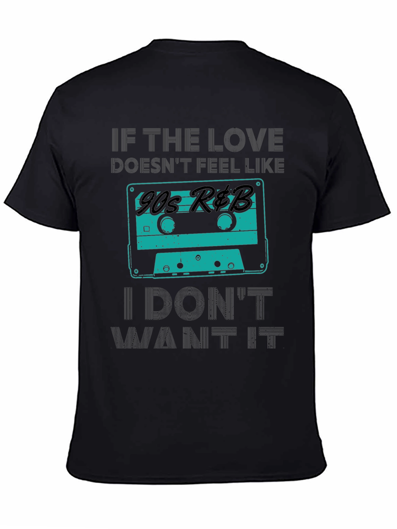 Black 90s R&B Cassette Tape Graphic Tee - Cool Retro Style view 4