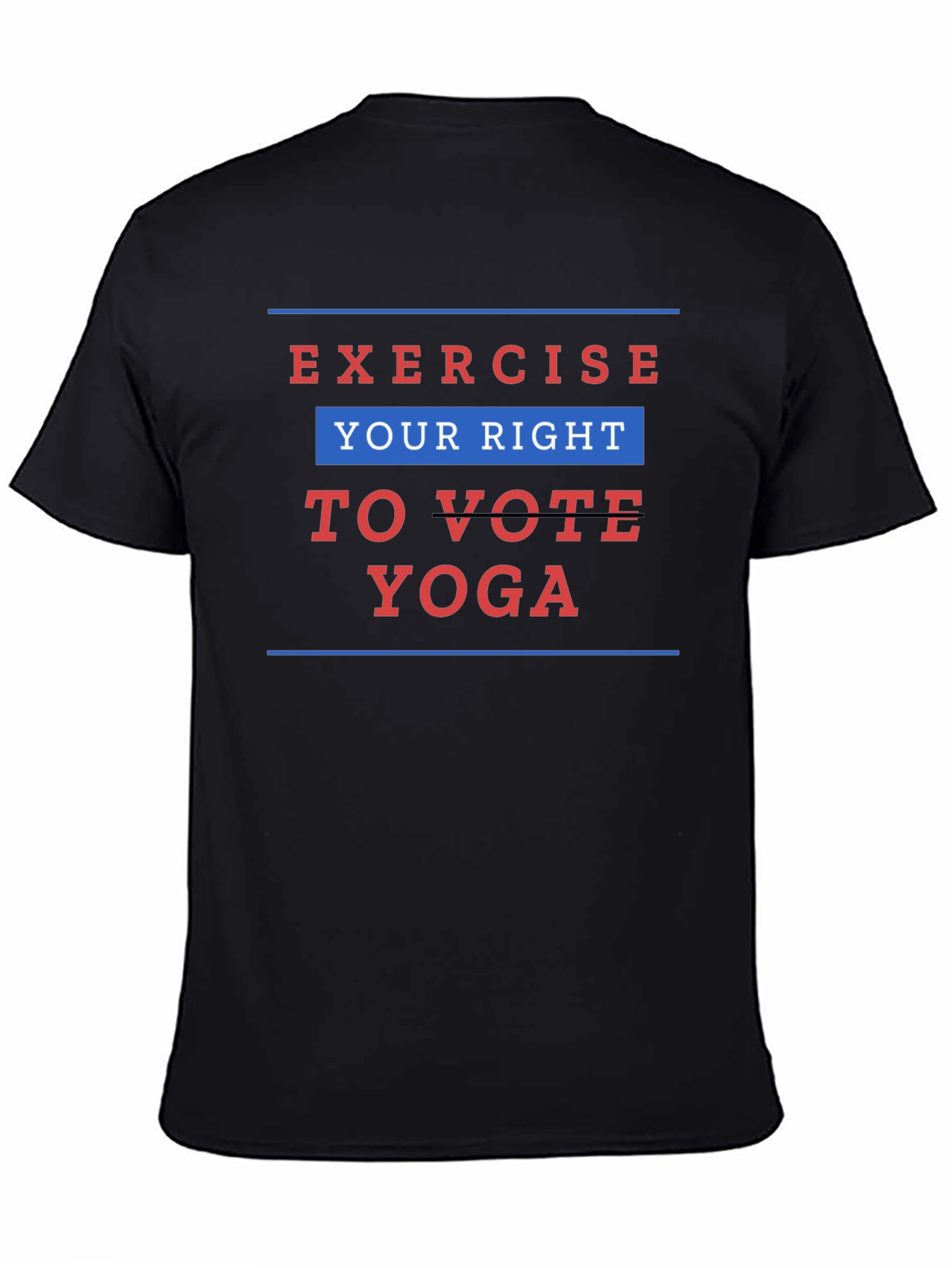Black Exercise Your Right to Vote Yoga Graphic Tee view 4