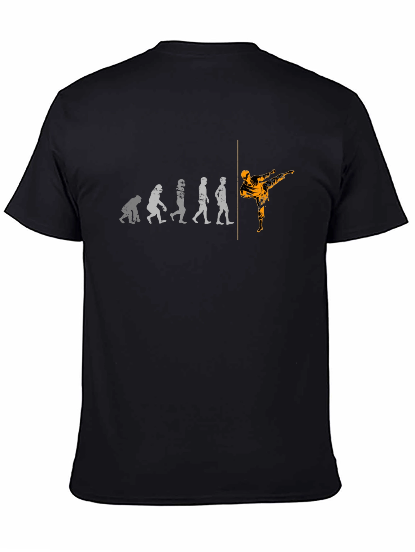 Black Evolution of Kick T-Shirt - Black Martial Arts Tee view 4