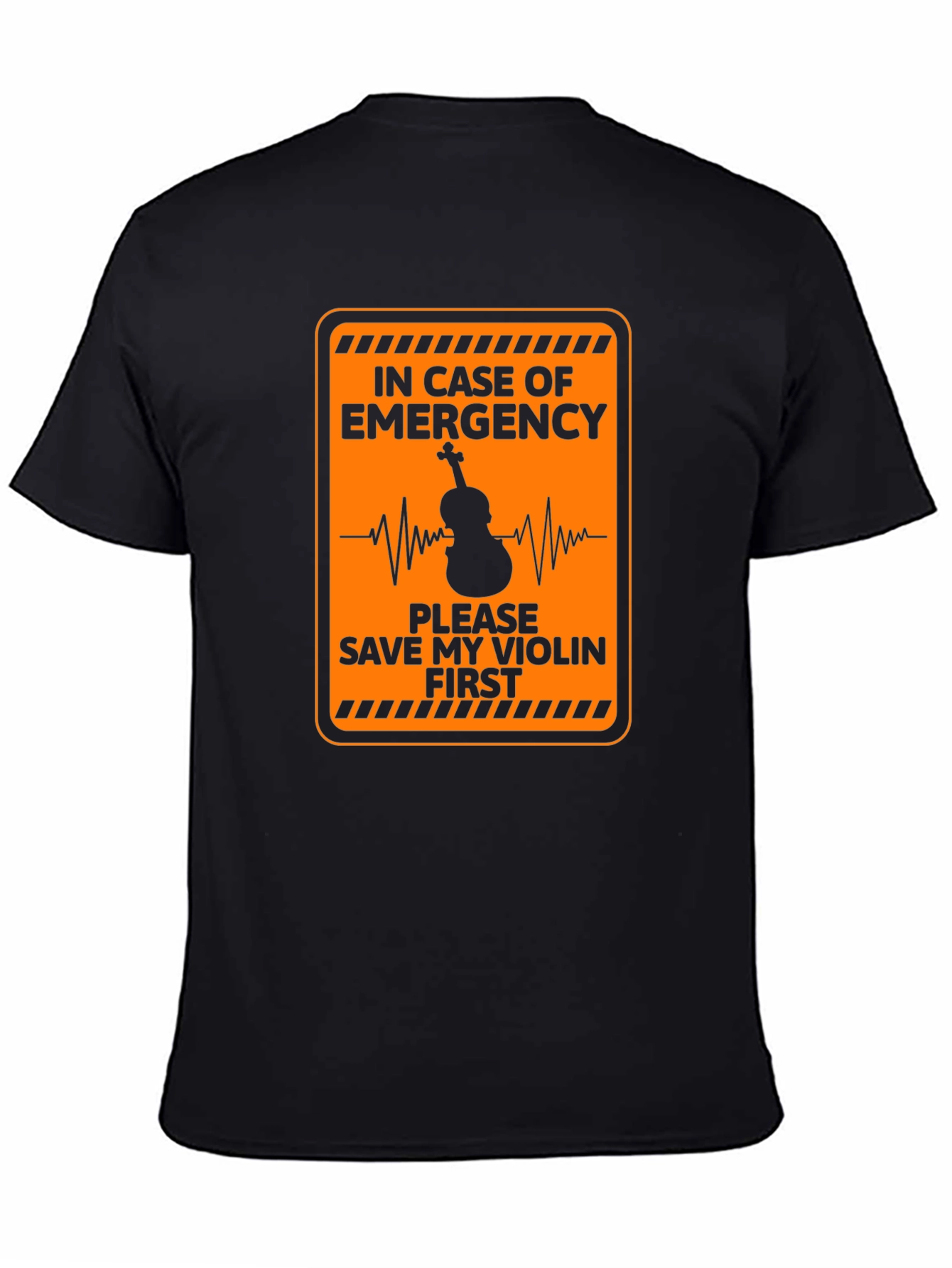 Black Emergency Save My Violin First Black T-Shirt view 4