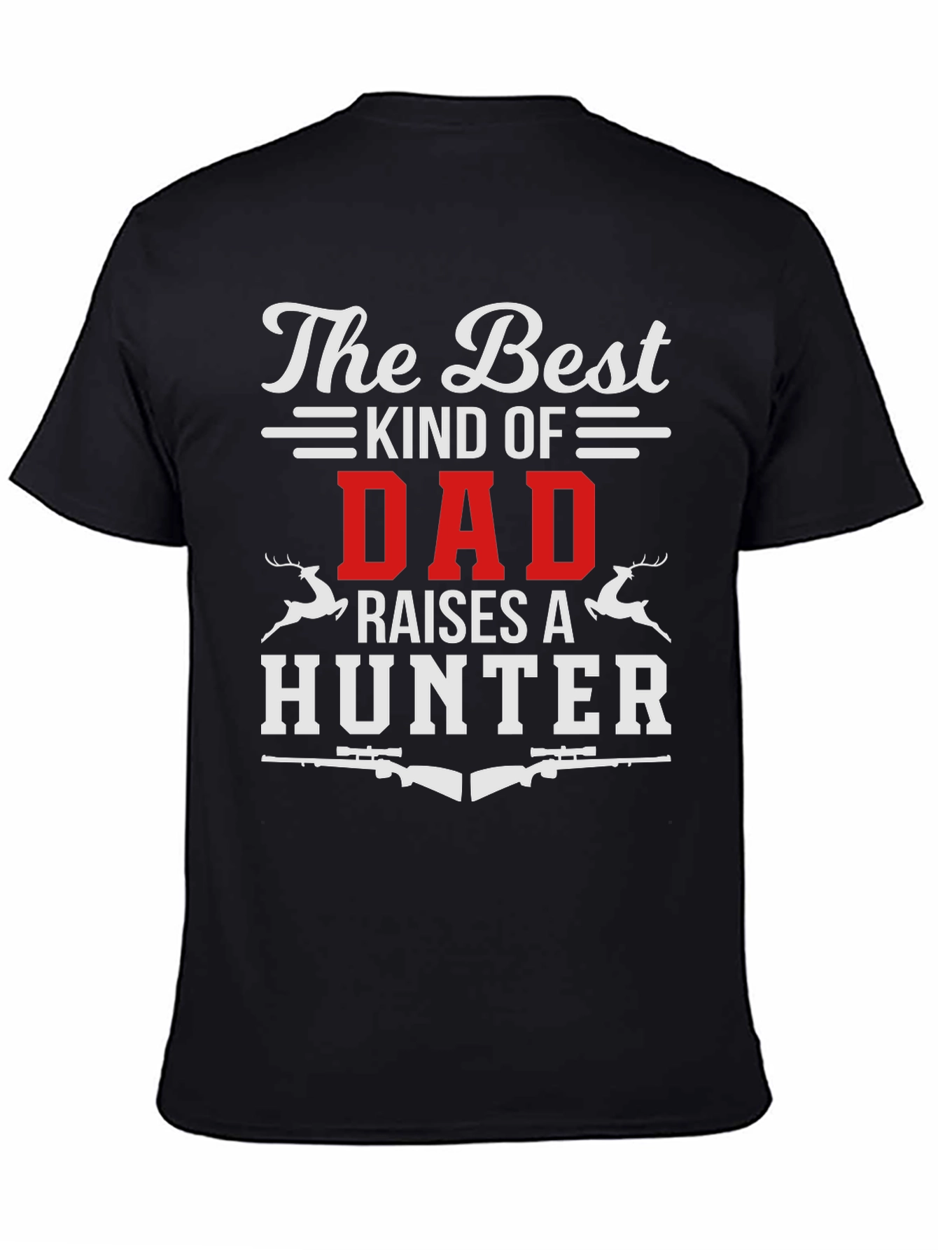 Black The Best Kind of Dad Hunter T-Shirt view 4