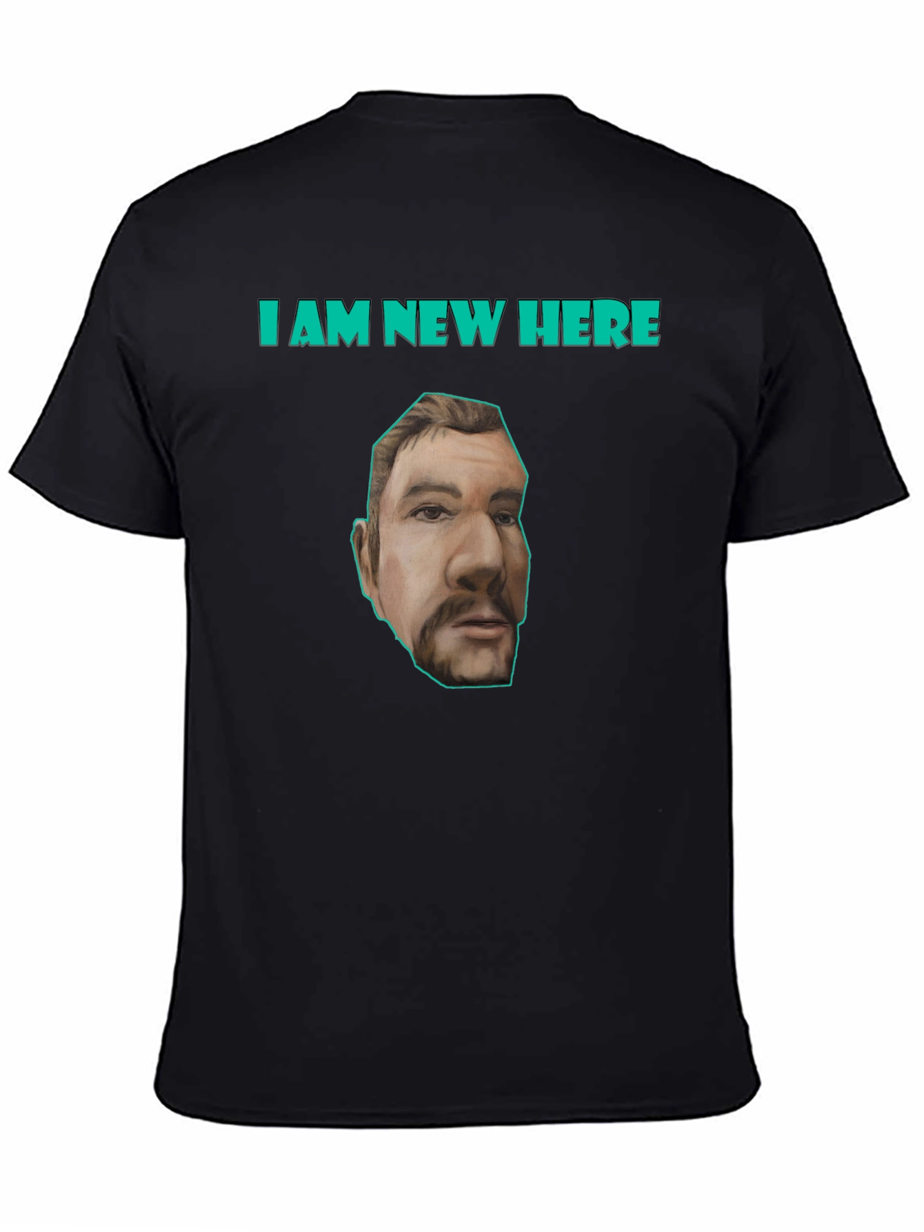 Black I Am New Here T-Shirt view 4