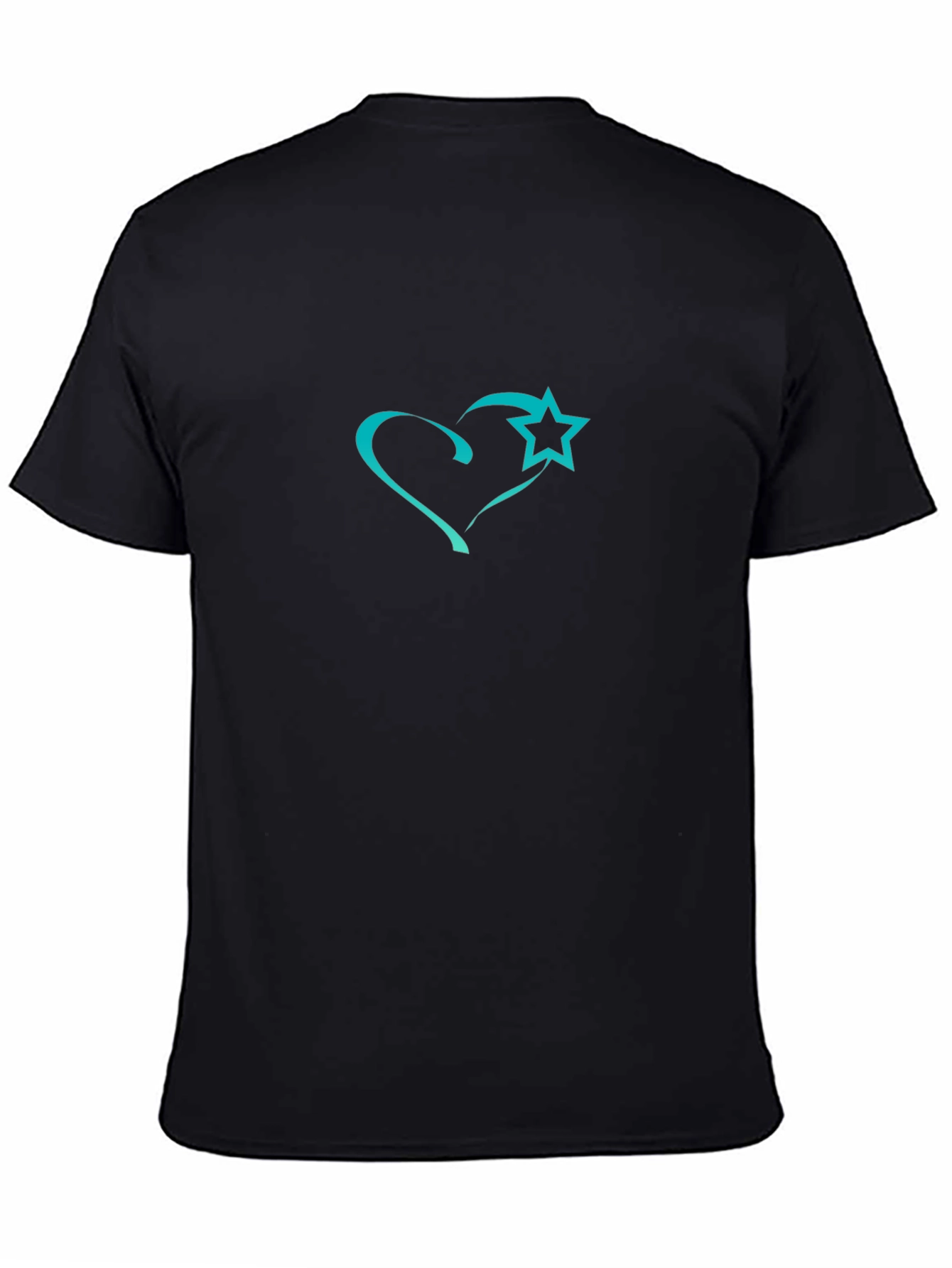 Black Heart and Star Graphic Black T-Shirt view 4